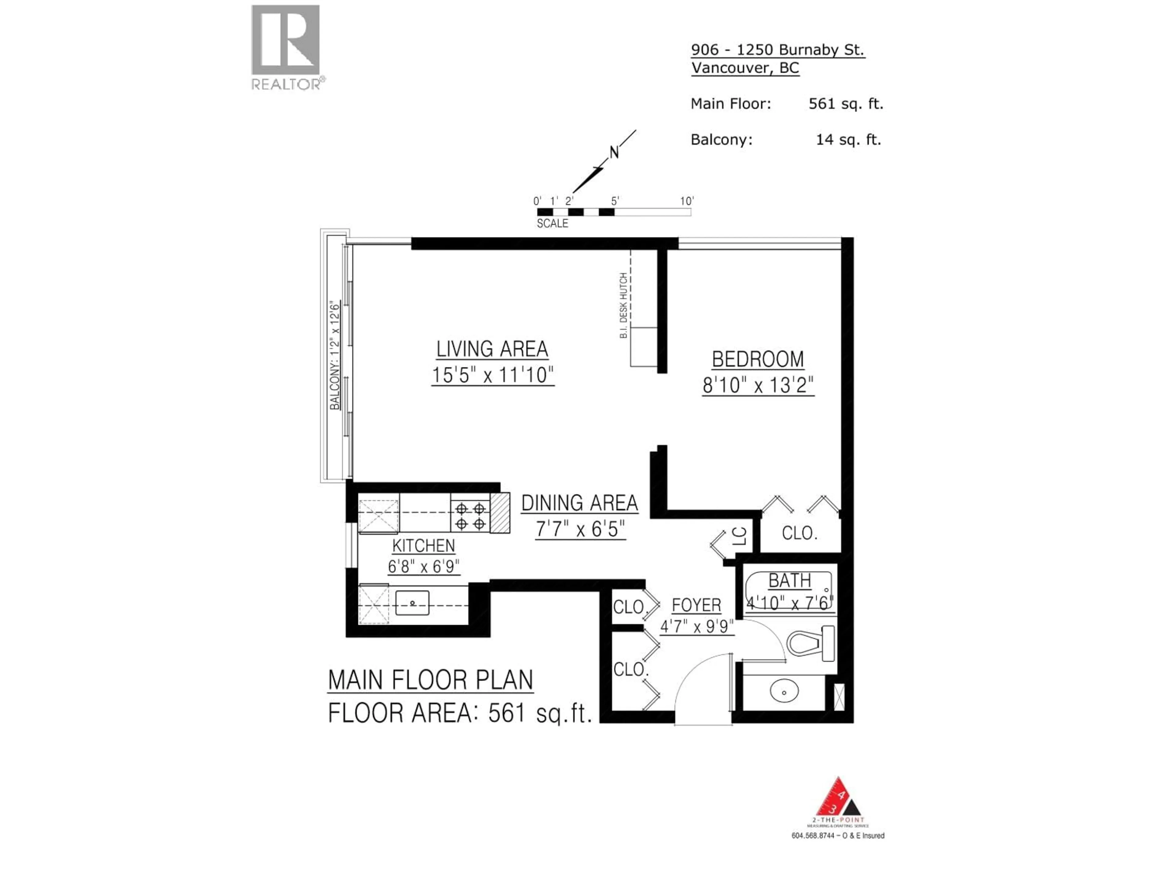 Floor plan for 906 - 1250 BURNABY STREET, Vancouver British Columbia V6E1P5