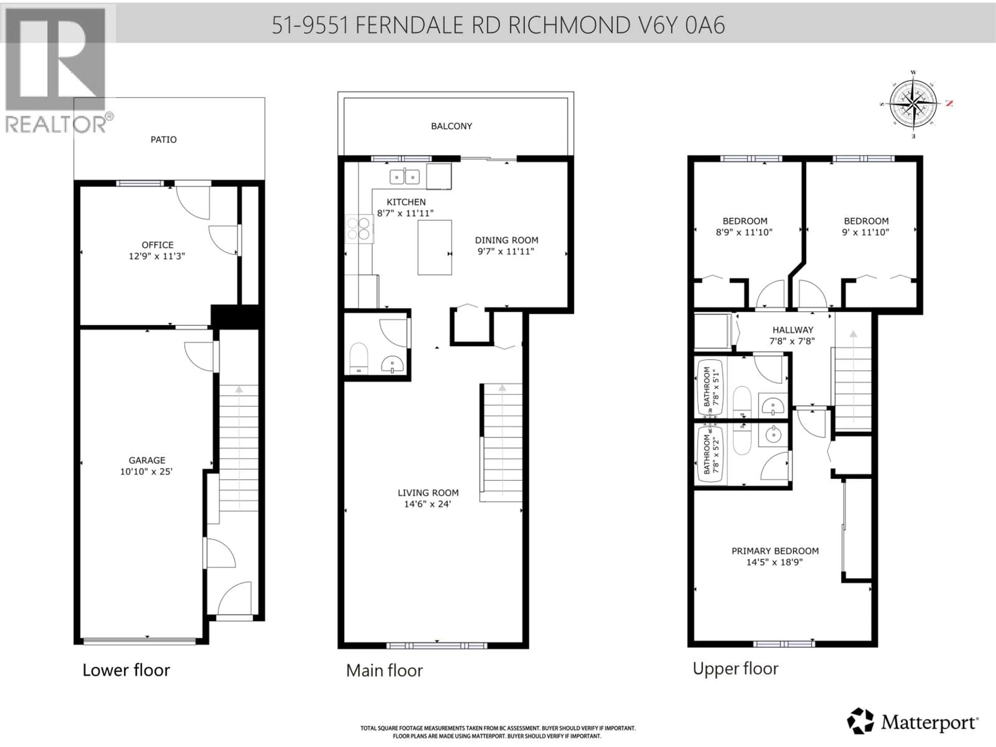 Floor plan for 51 - 9551 FERNDALE ROAD, Richmond British Columbia V6Y0A6