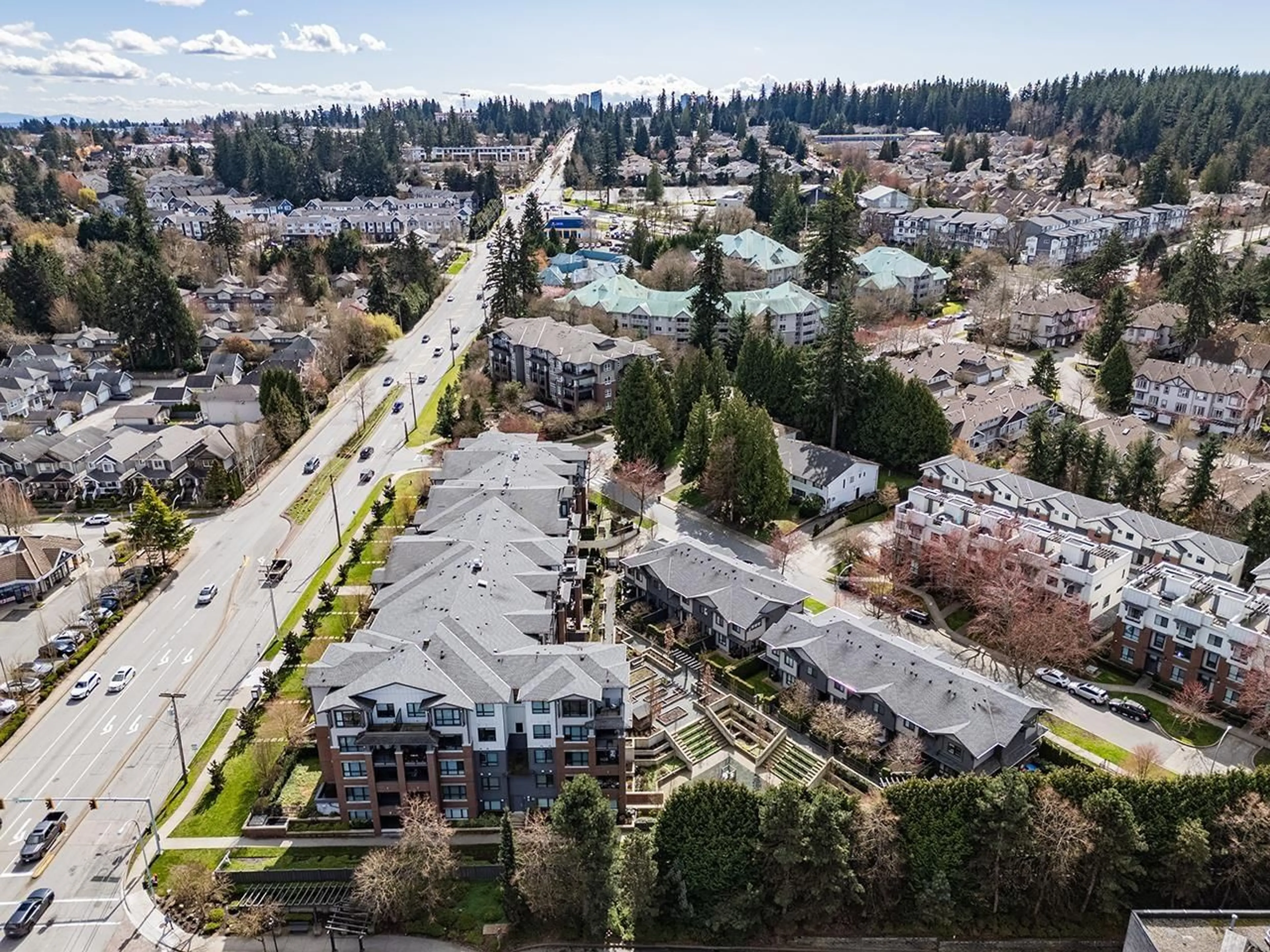 A pic from outside/outdoor area/front of a property/back of a property/a pic from drone, city buildings view from balcony for 205 - 2960 151 STREET, Surrey British Columbia V4P0G3