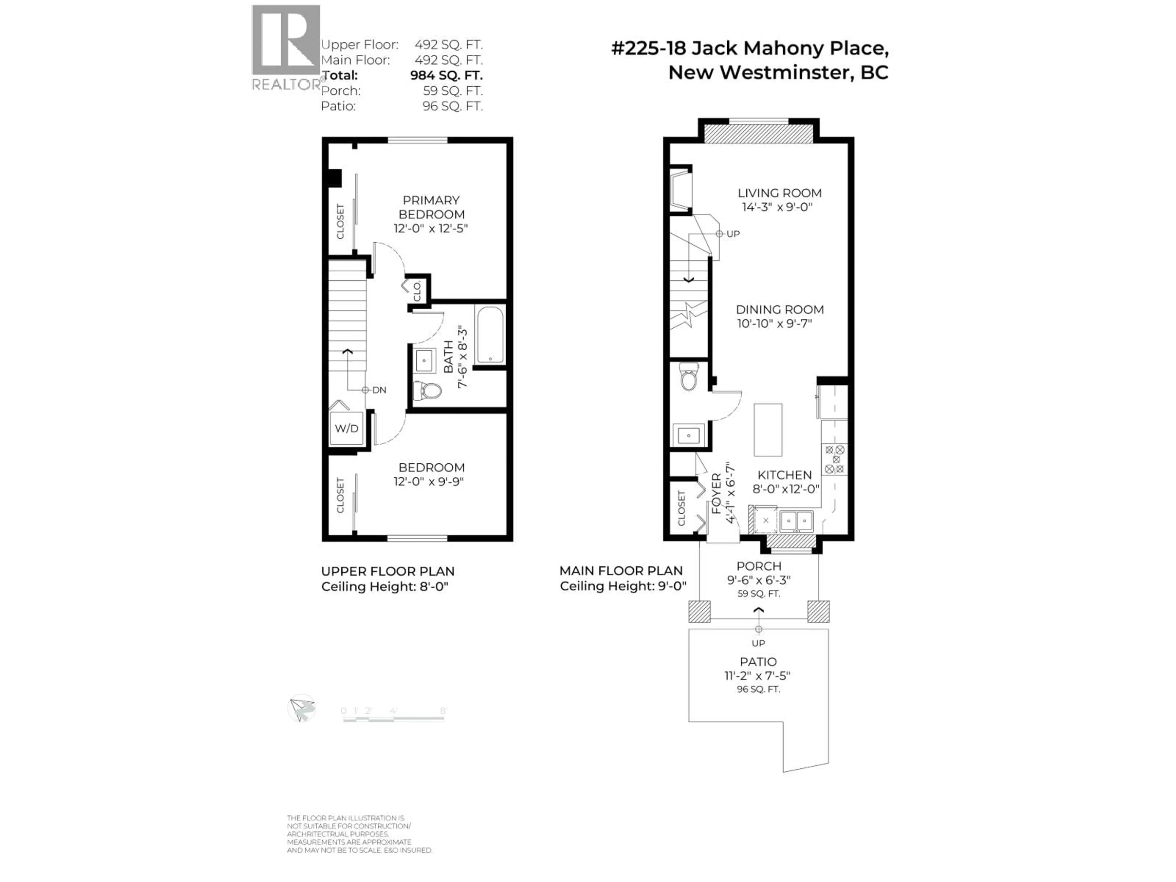 Floor plan for 225 - 18 JACK MAHONY PLACE, New Westminster British Columbia V3L5V8