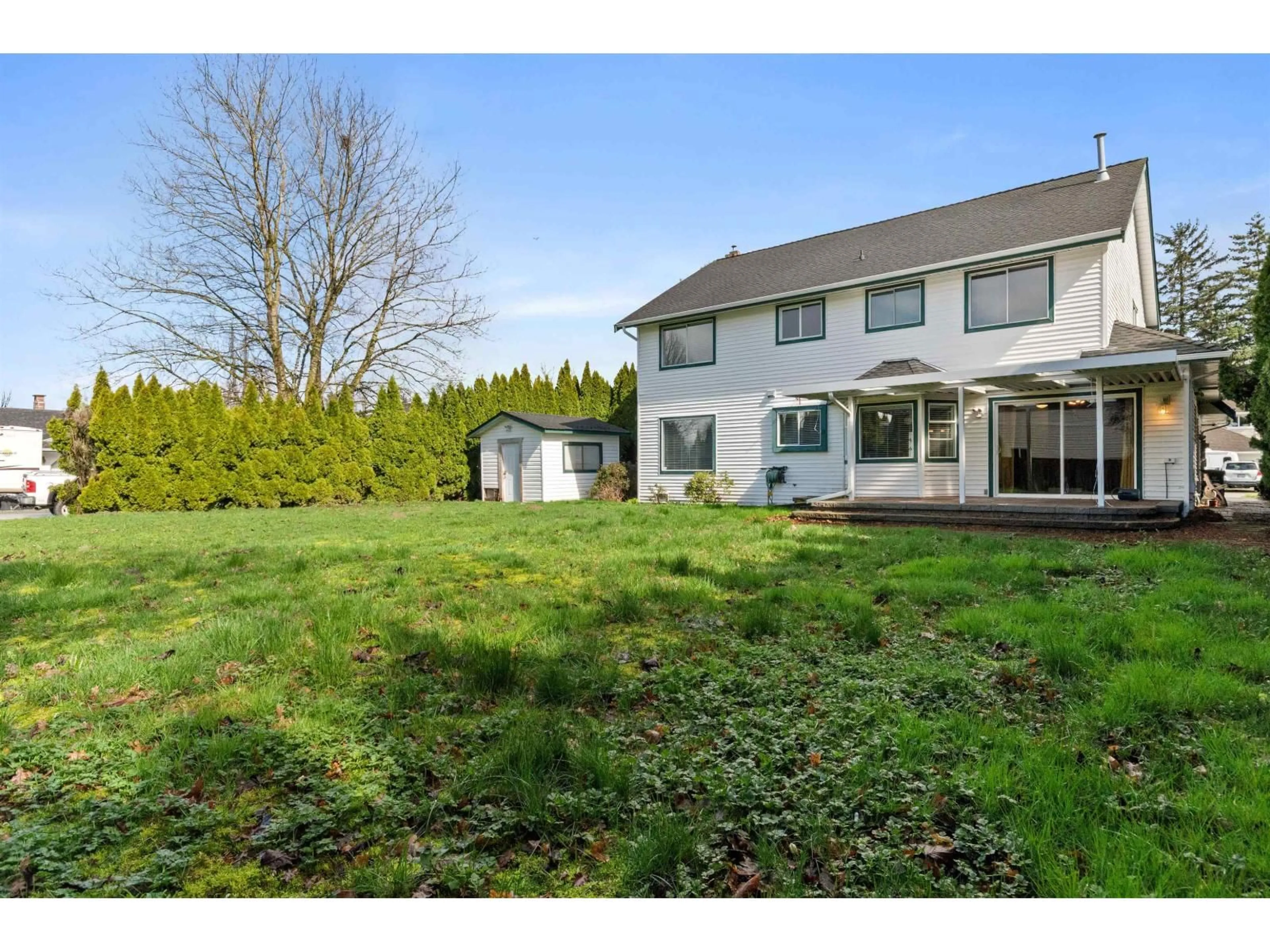 A pic from outside/outdoor area/front of a property/back of a property/a pic from drone, unknown for 46378 CHRISTINA DRIVE, Chilliwack British Columbia V2R2B5