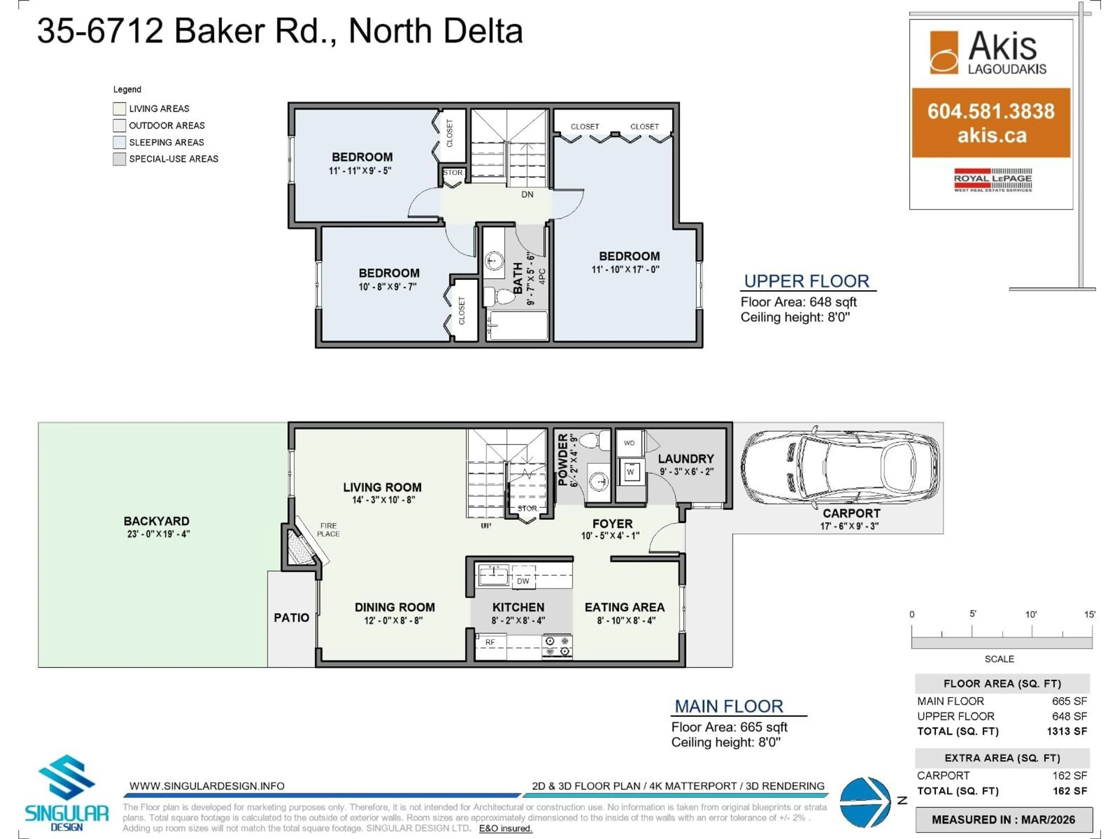 Floor plan for 35 - 6712 BAKER ROAD, Delta British Columbia V4E2V3