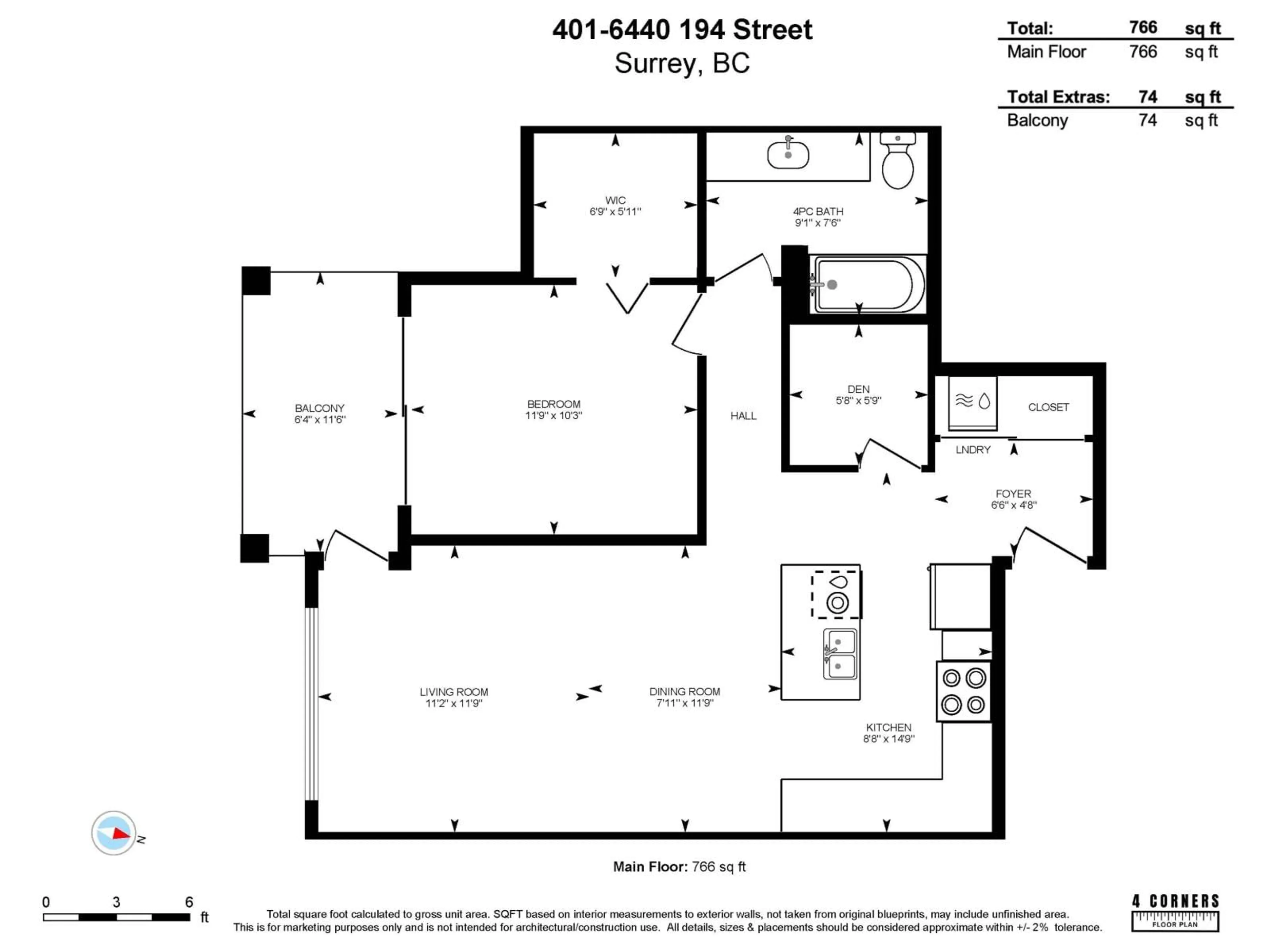 Floor plan for 401 - 6440 194 STREET, Surrey British Columbia V4N6J7