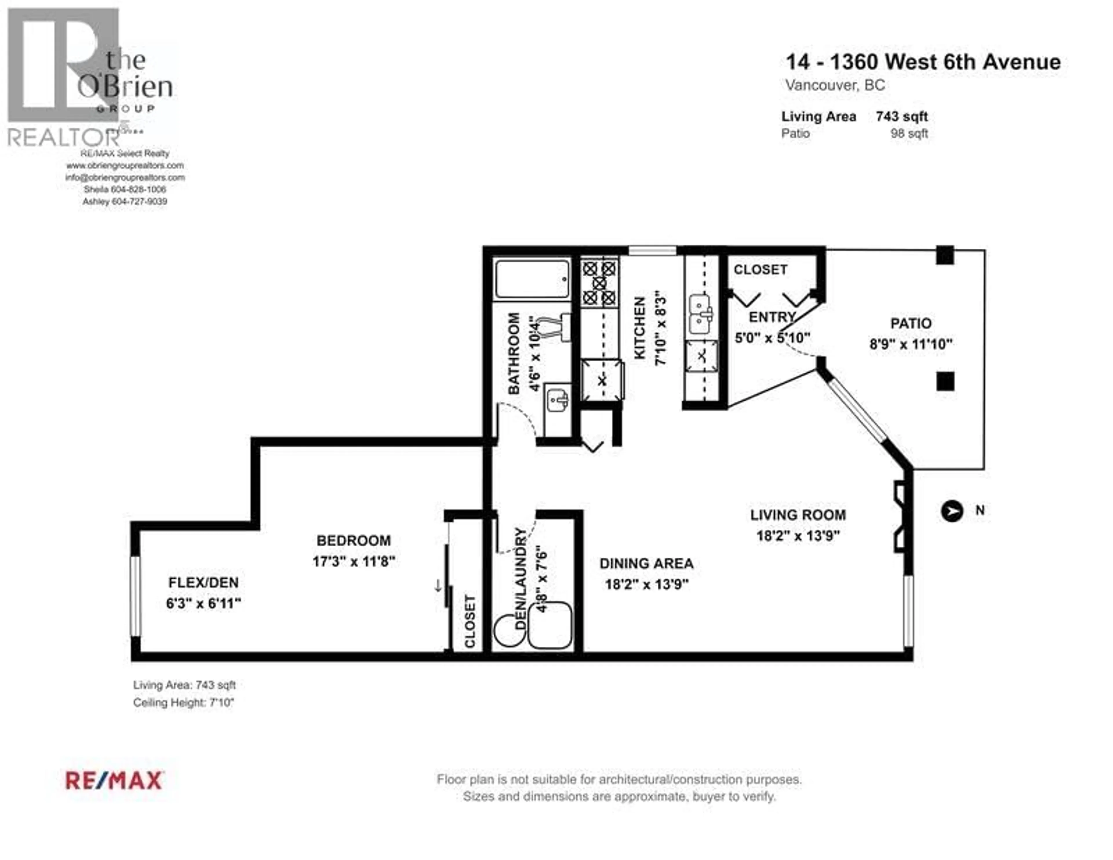 Floor plan for 14 - 1350 6TH AVENUE, Vancouver British Columbia V6H1A7
