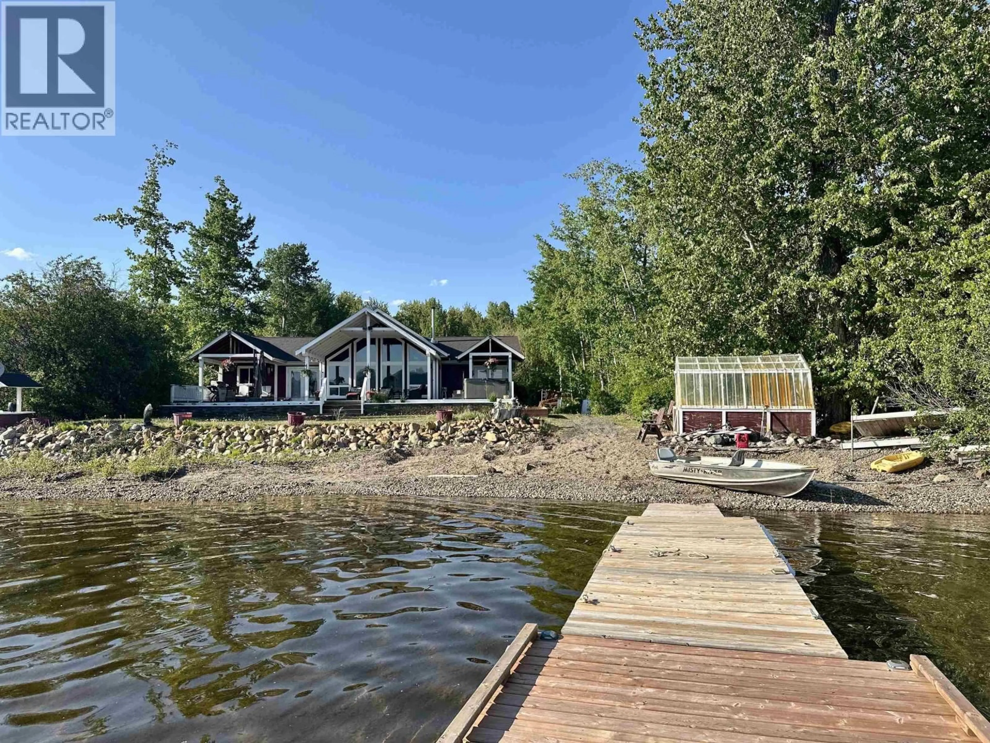 A pic from outside/outdoor area/front of a property/back of a property/a pic from drone, water/lake/river/ocean view for 7285 PETERSON ROAD, Fraser Lake British Columbia V0J1S0