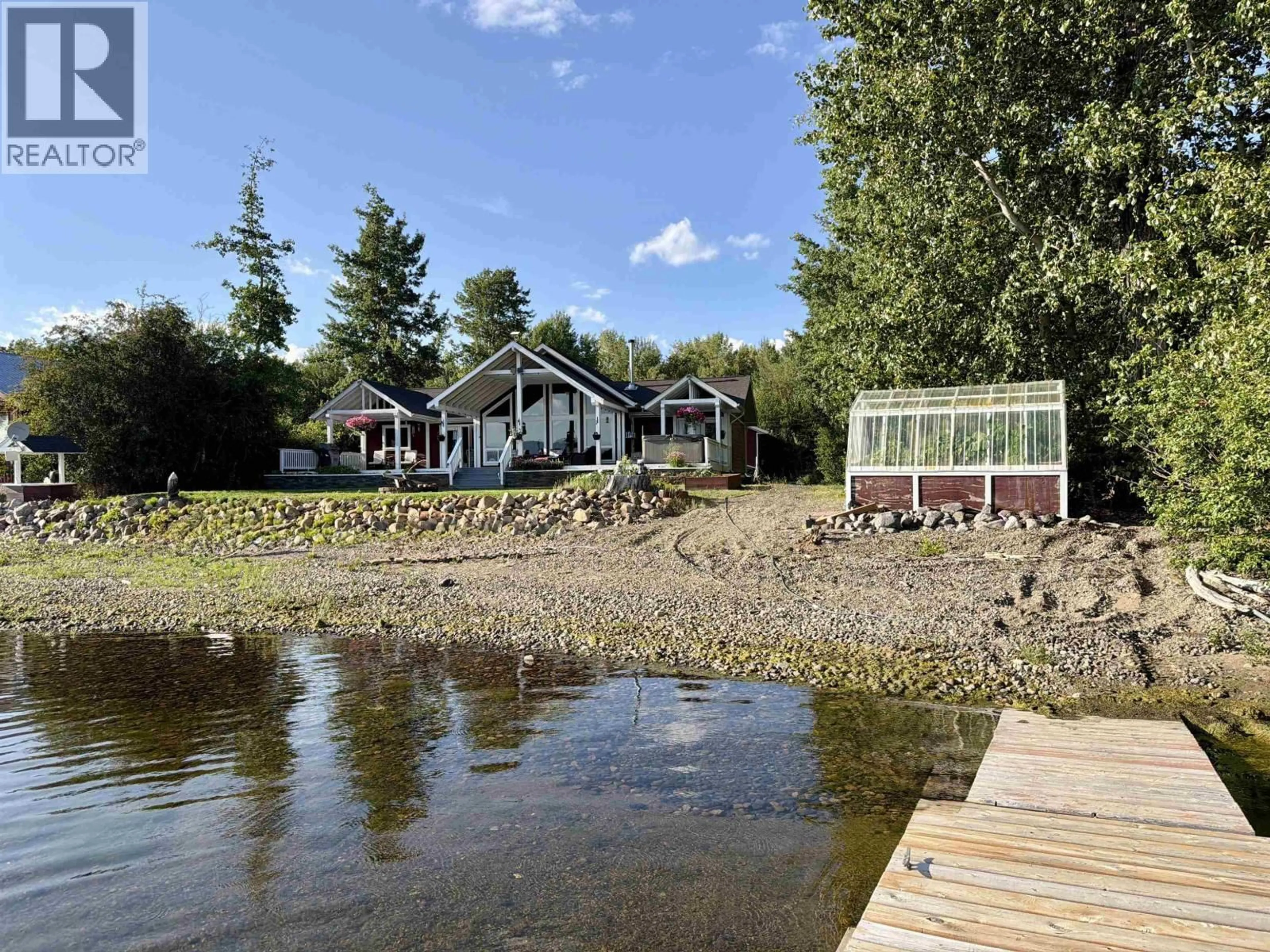 A pic from outside/outdoor area/front of a property/back of a property/a pic from drone, water/lake/river/ocean view for 7285 PETERSON ROAD, Fraser Lake British Columbia V0J1S0