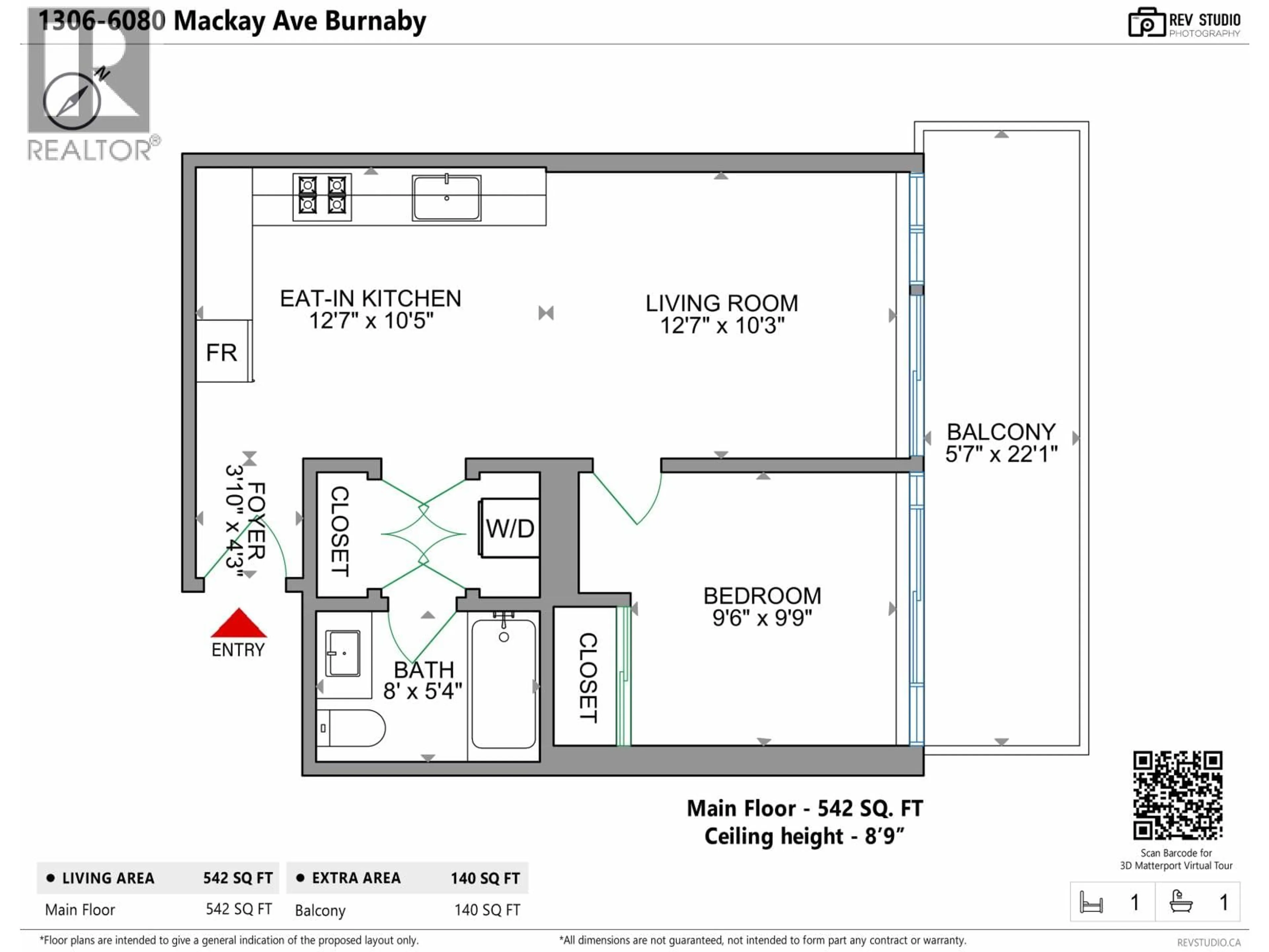 Floor plan for 1306 - 6080 MCKAY AVENUE, Burnaby British Columbia V5H0J4