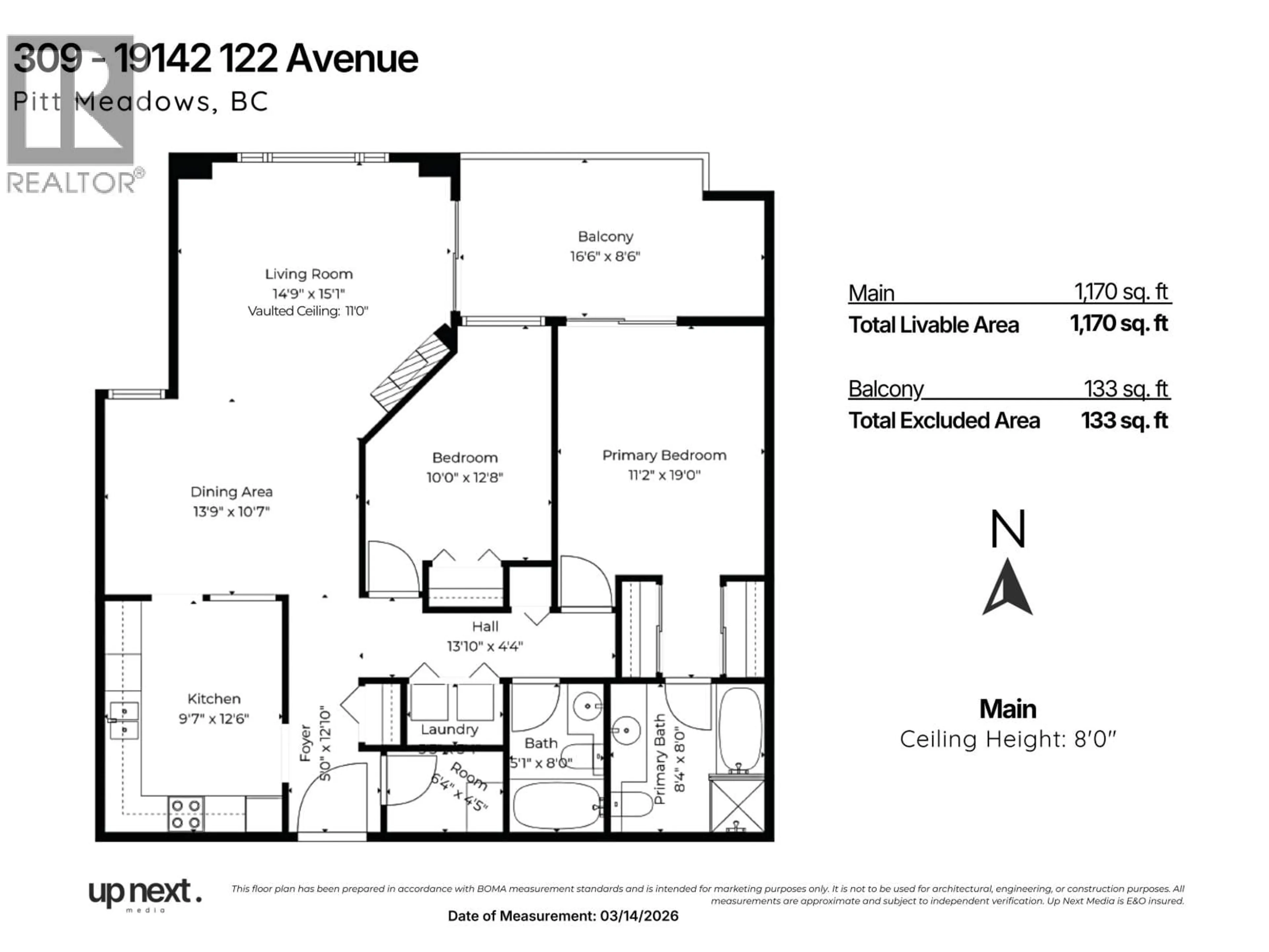 Floor plan for 309 - 19142 122 AVENUE, Pitt Meadows British Columbia V3Y2P9