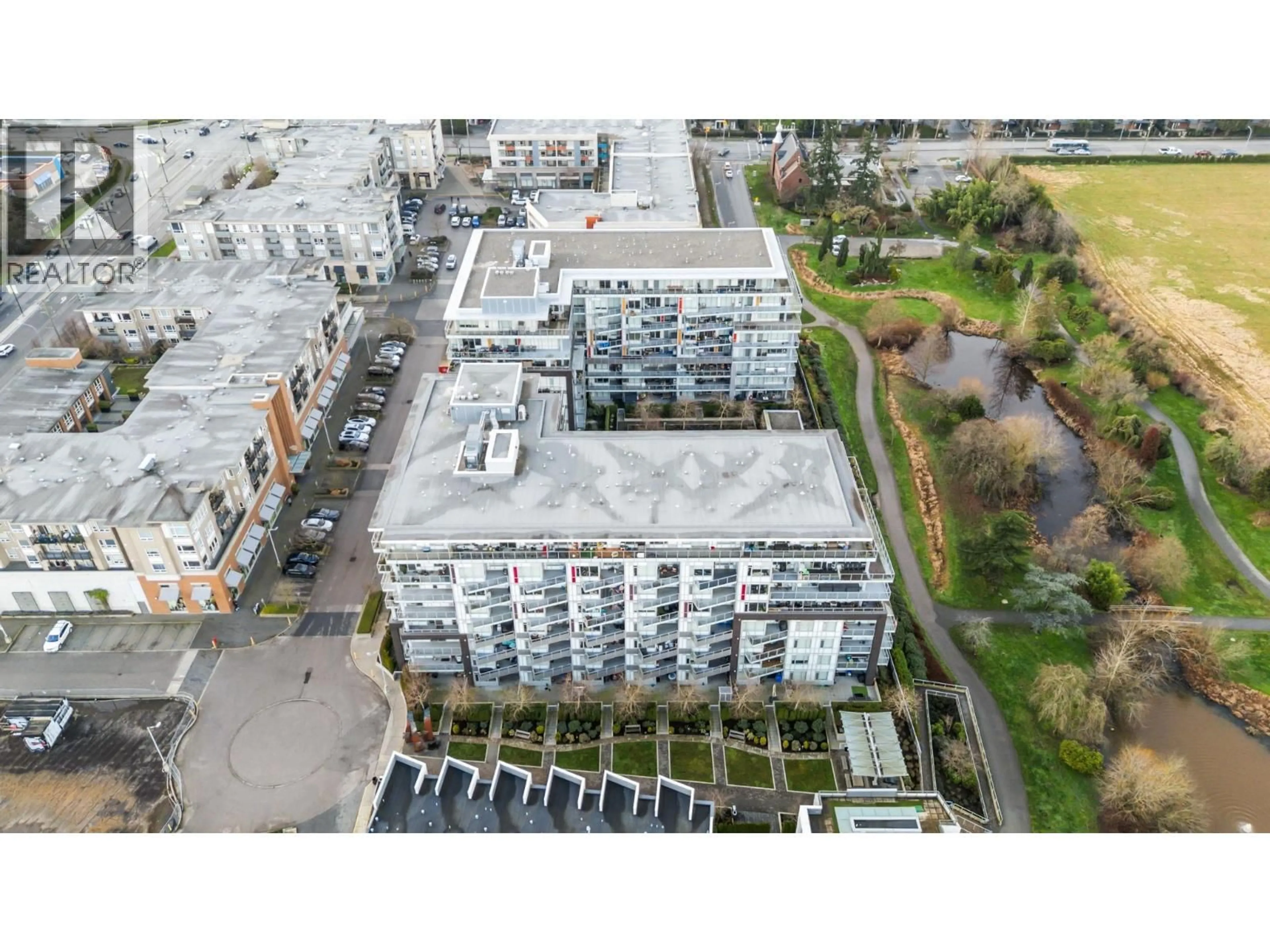 A pic from outside/outdoor area/front of a property/back of a property/a pic from drone, city buildings view from balcony for 613 - 10788 NO. 5 ROAD, Richmond British Columbia V6W0B7