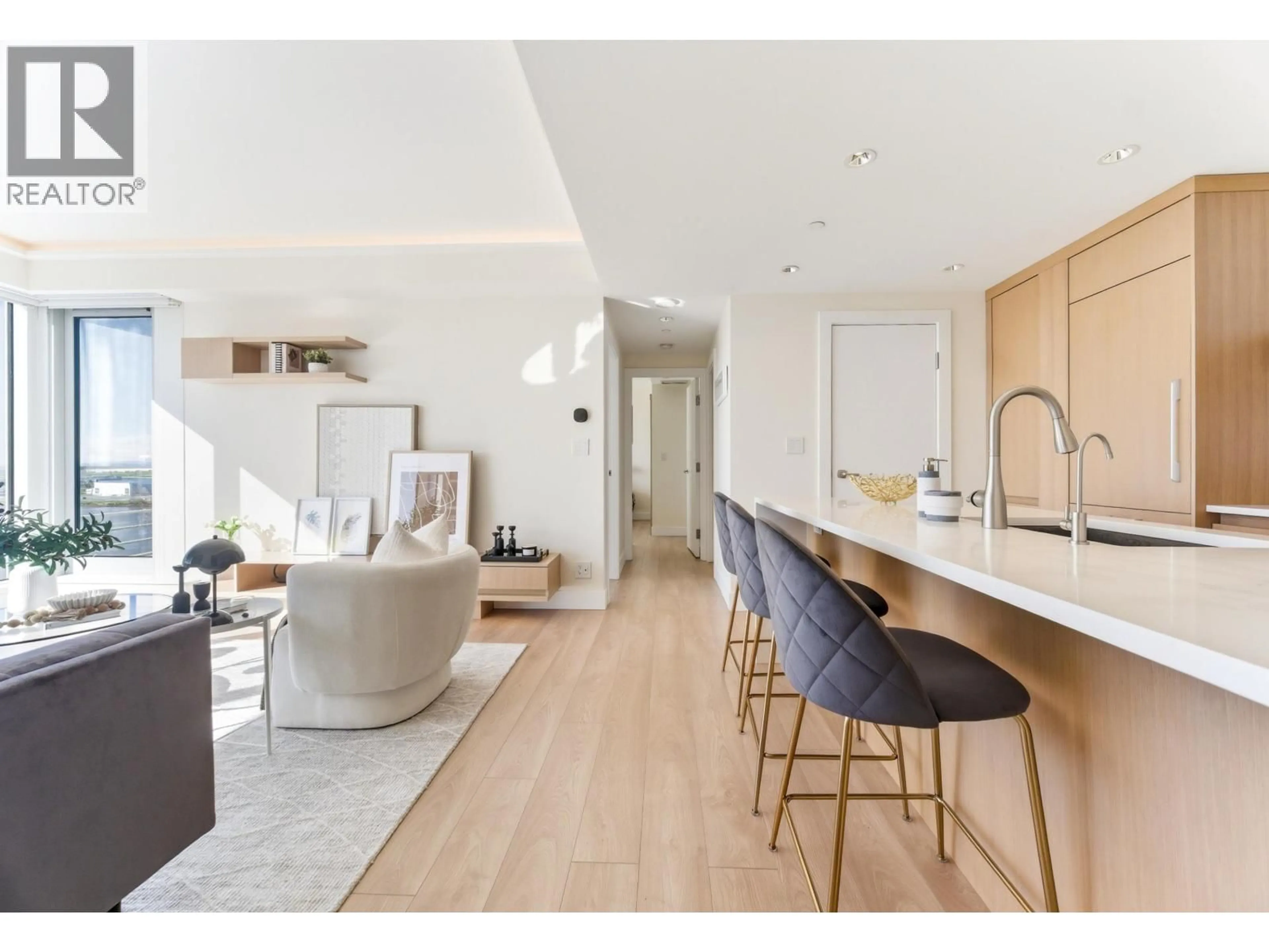 Open concept kitchen, wood/laminate floor for 1206 - 5171 BRIGHOUSE WAY, Richmond British Columbia V7C0A6