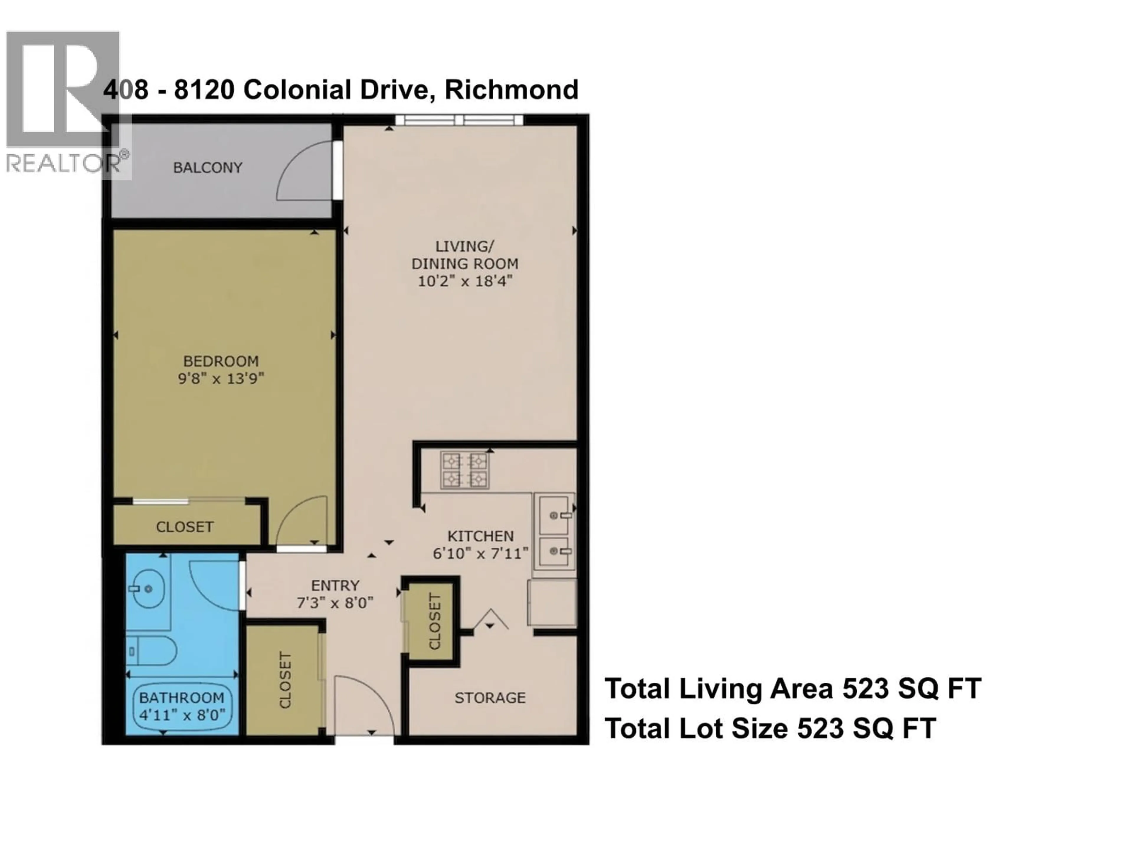 Floor plan for 408 - 8120 COLONIAL DRIVE, Richmond British Columbia V7C4T7