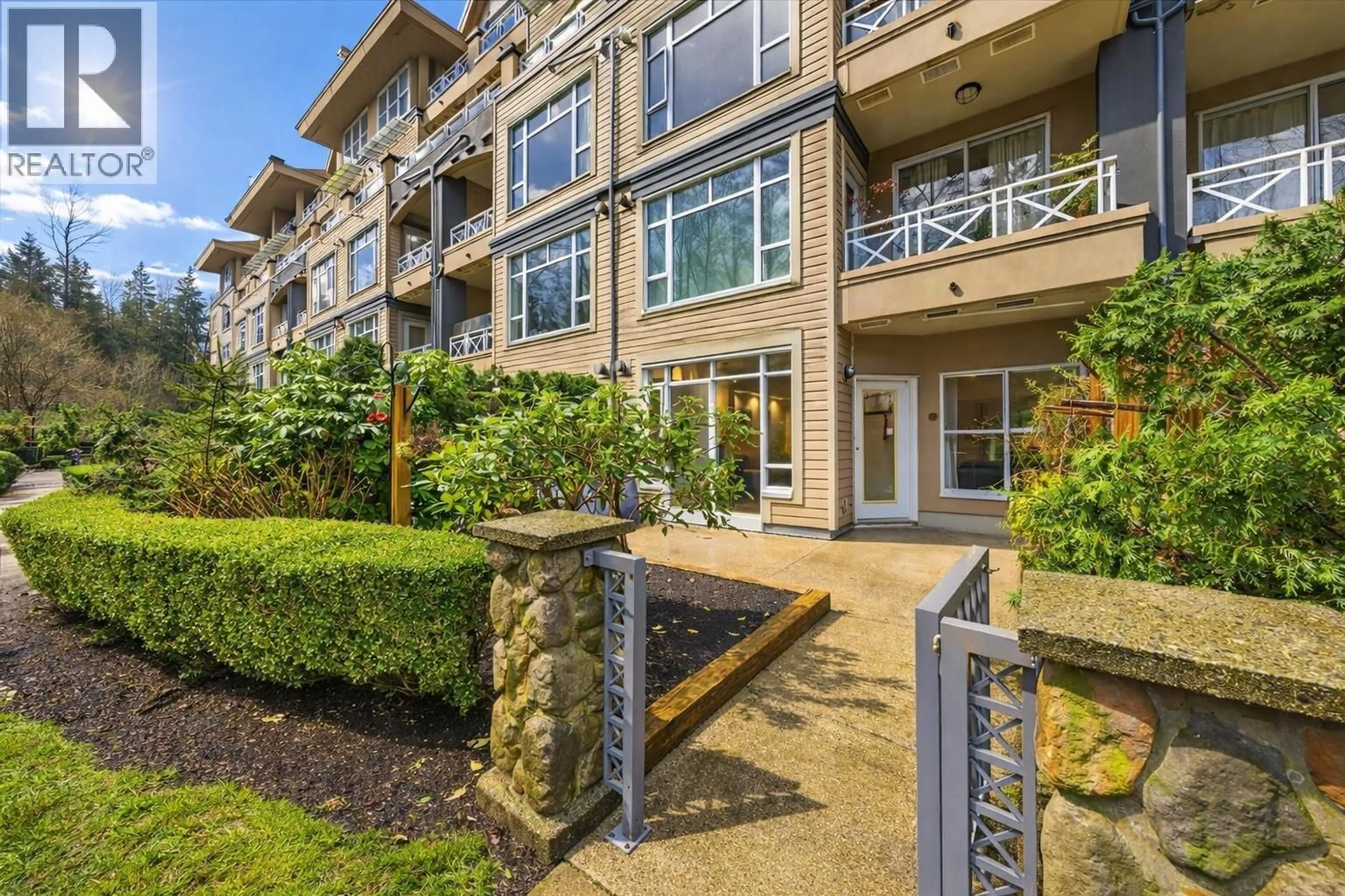Patio, water/lake/river/ocean view for 211 - 3600 WINDCREST DRIVE, North Vancouver British Columbia V7G2S5