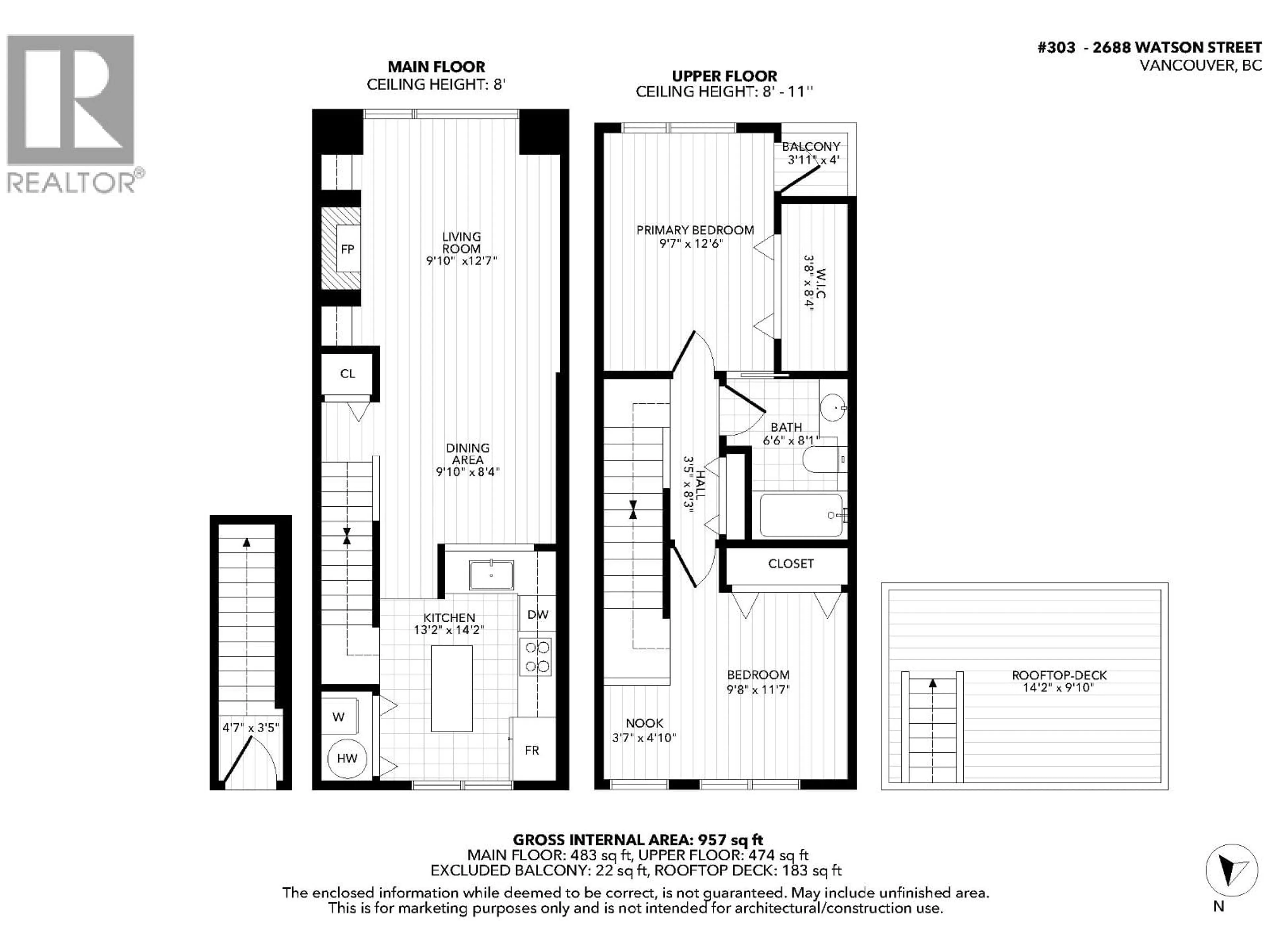 Floor plan for 303 - 2688 WATSON STREET, Vancouver British Columbia V5T4T6