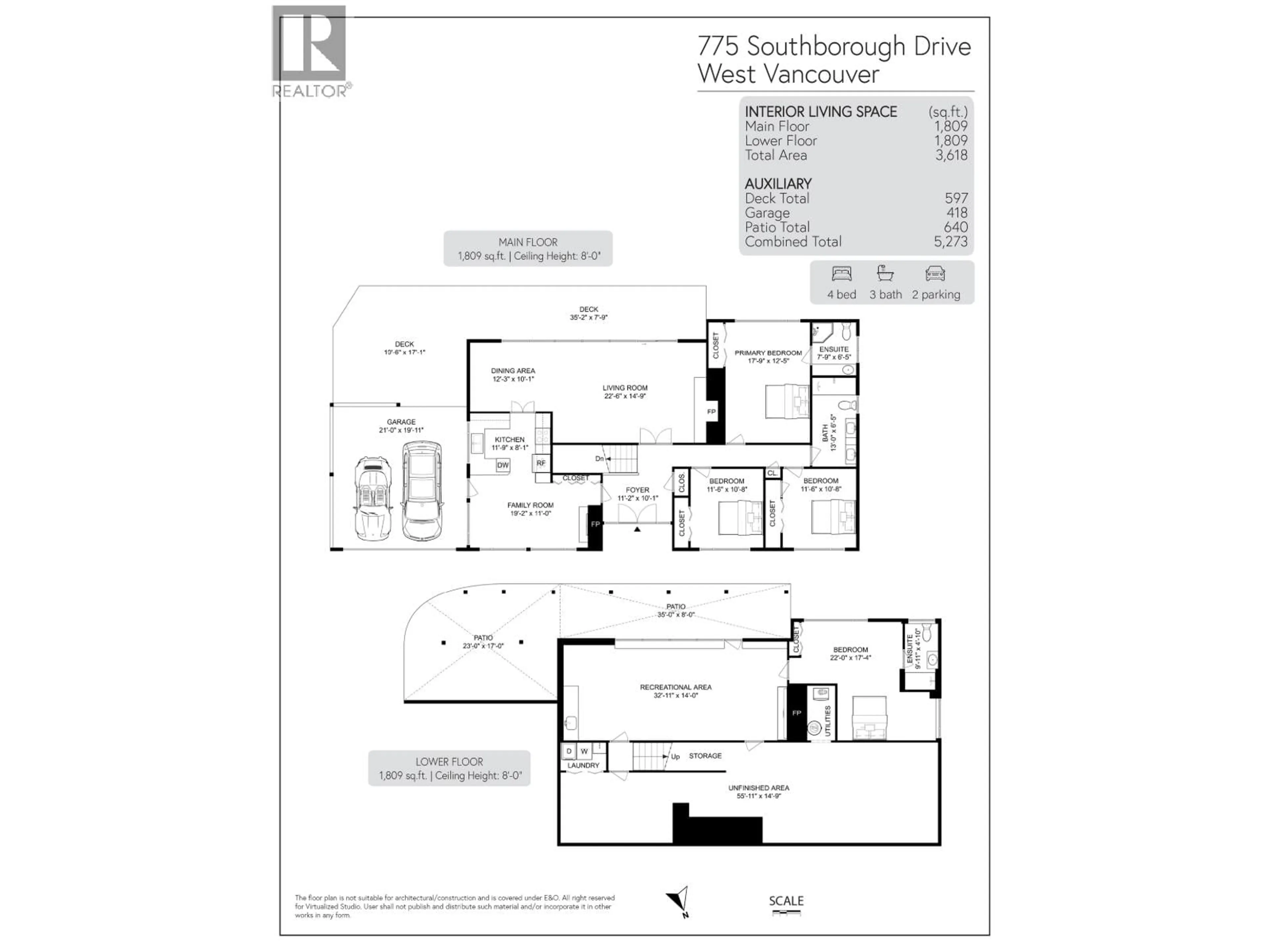 Floor plan for 775 SOUTHBOROUGH DRIVE, West Vancouver British Columbia V7S1N1