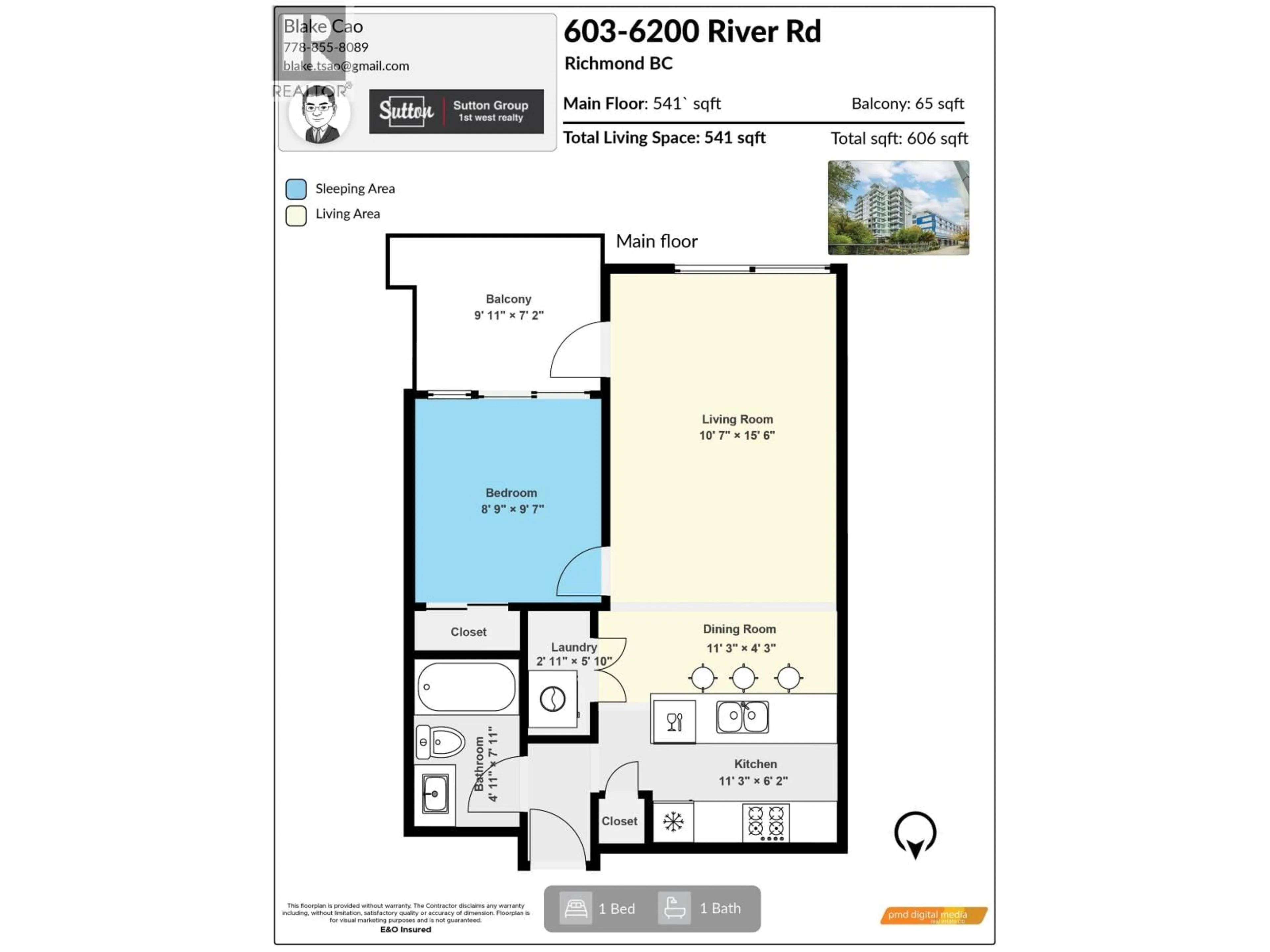 Floor plan for 603 - 6200 RIVER ROAD, Richmond British Columbia V7C0B1