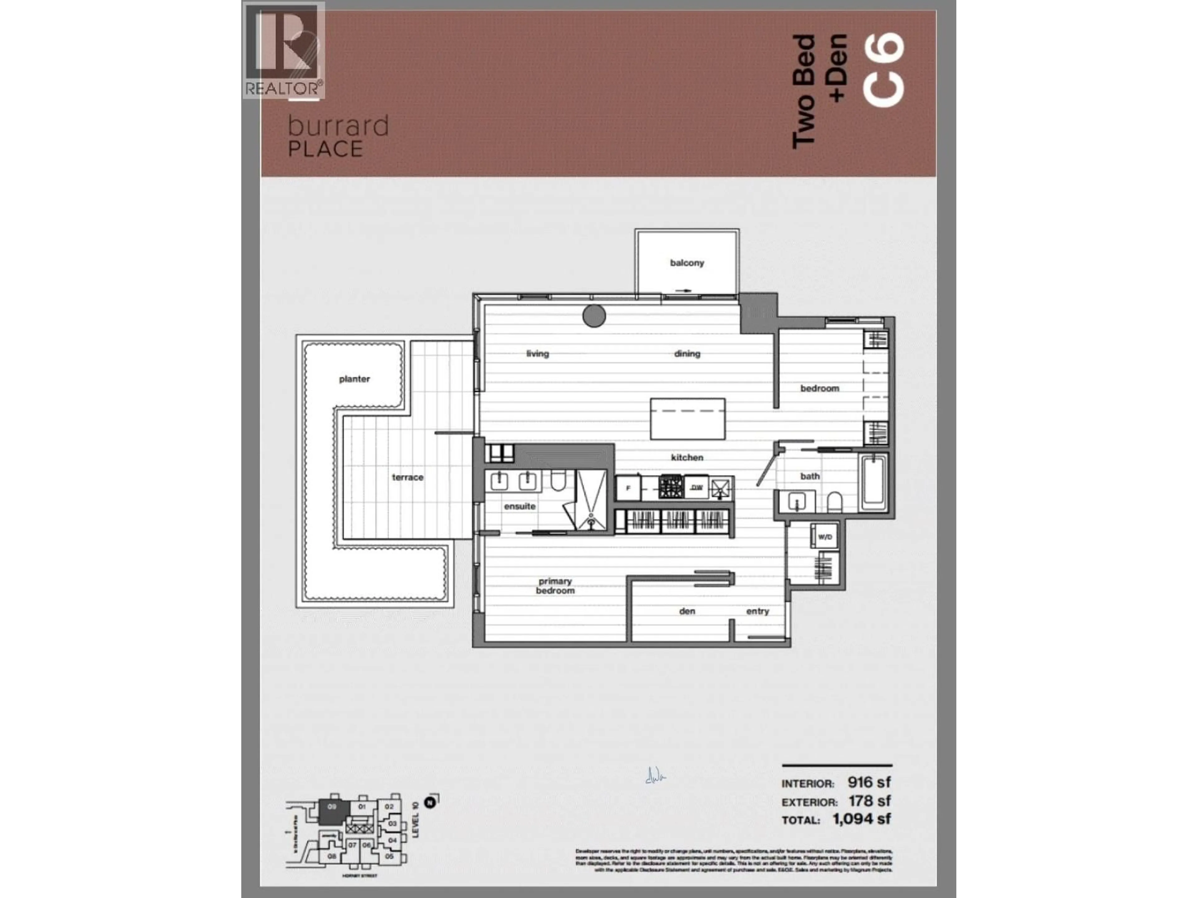 Floor plan for 1009 - 1277 HORNBY STREET, Vancouver British Columbia V6Z1W2