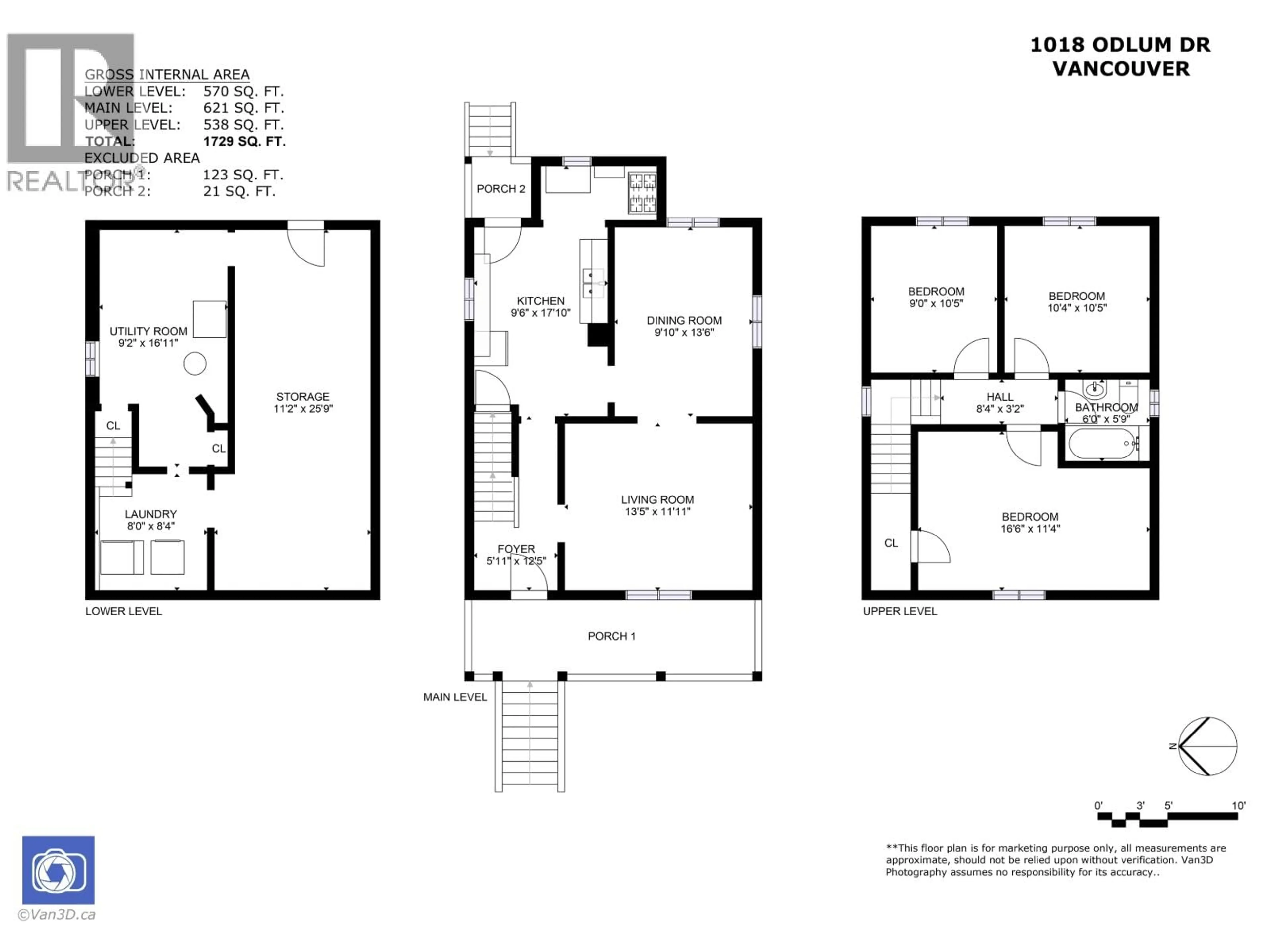 Floor plan for 1018 ODLUM DRIVE, Vancouver British Columbia V5L3L6
