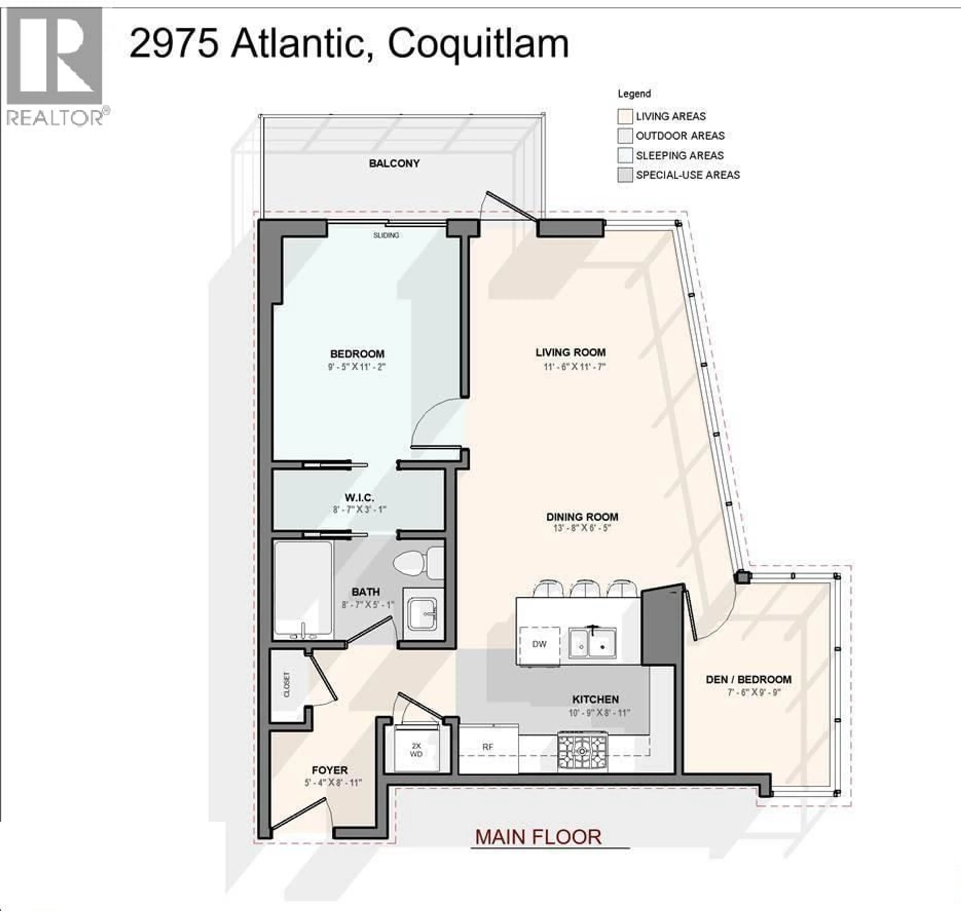 Floor plan for 702 - 2975 ATLANTIC AVENUE, Coquitlam British Columbia V3B0C6