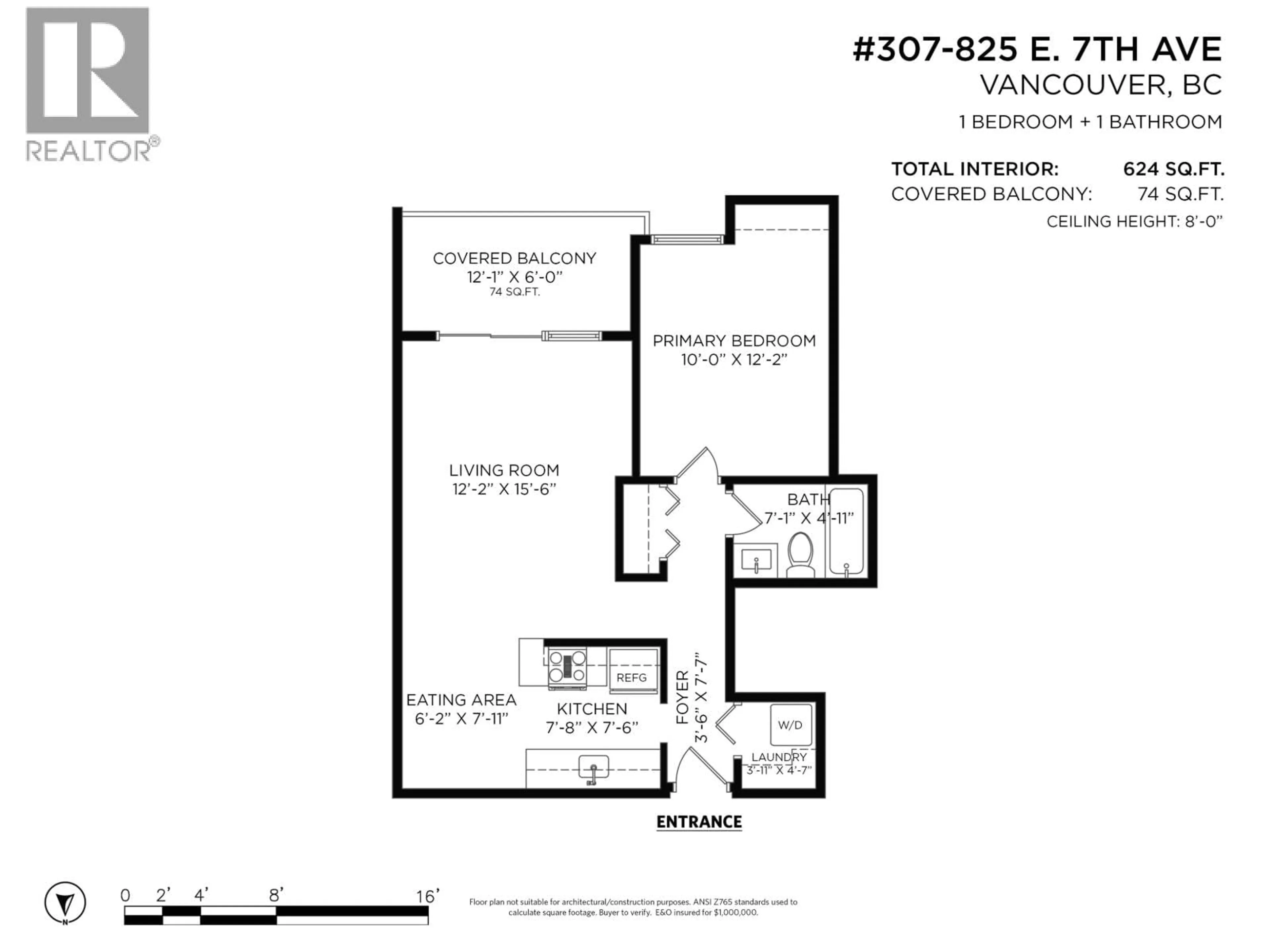 Floor plan for 307 - 825 7TH AVENUE, Vancouver British Columbia V5T1P4