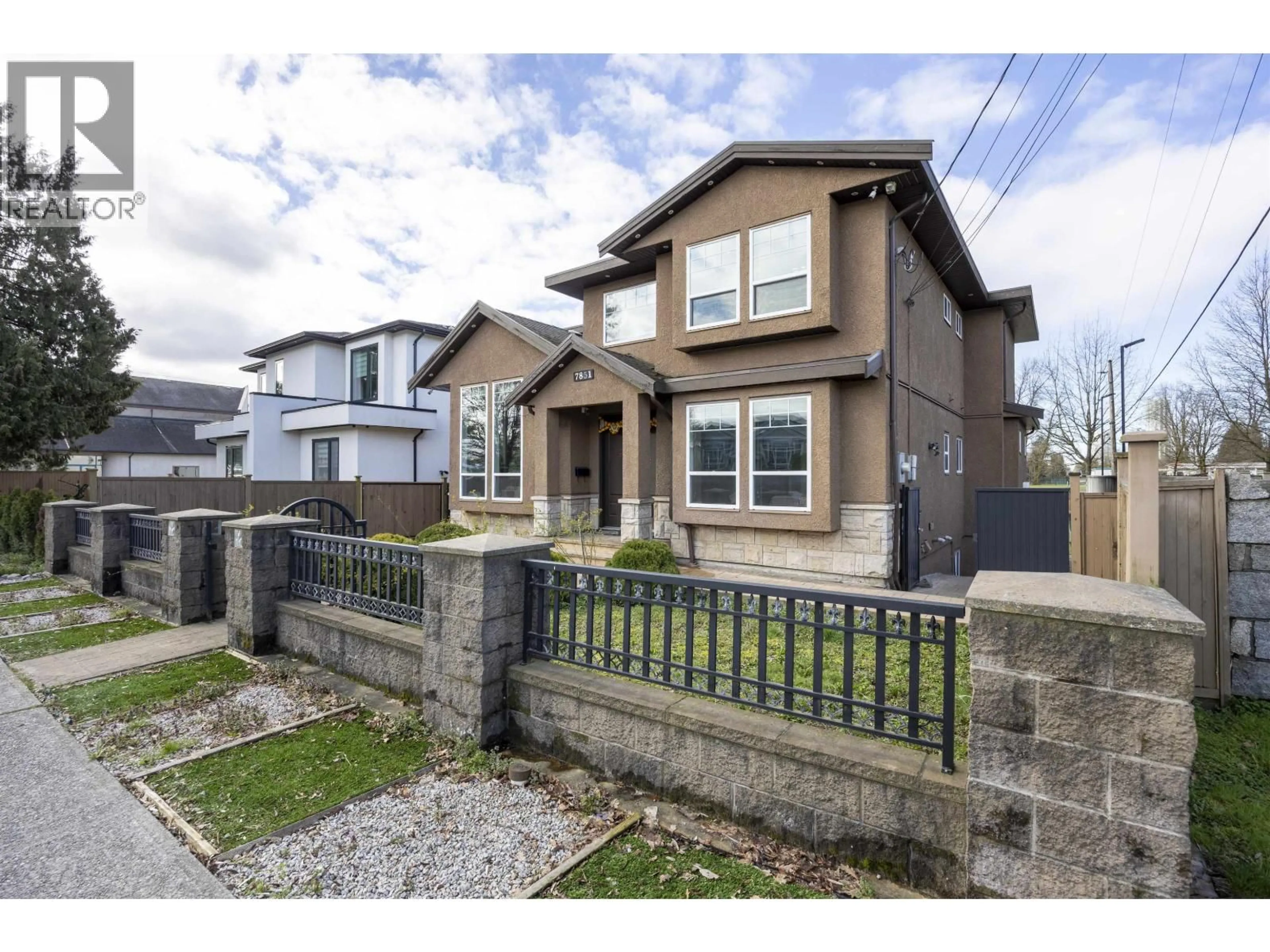 Home with brick exterior material, street for 7851 CANADA WAY, Burnaby British Columbia V3N3K8