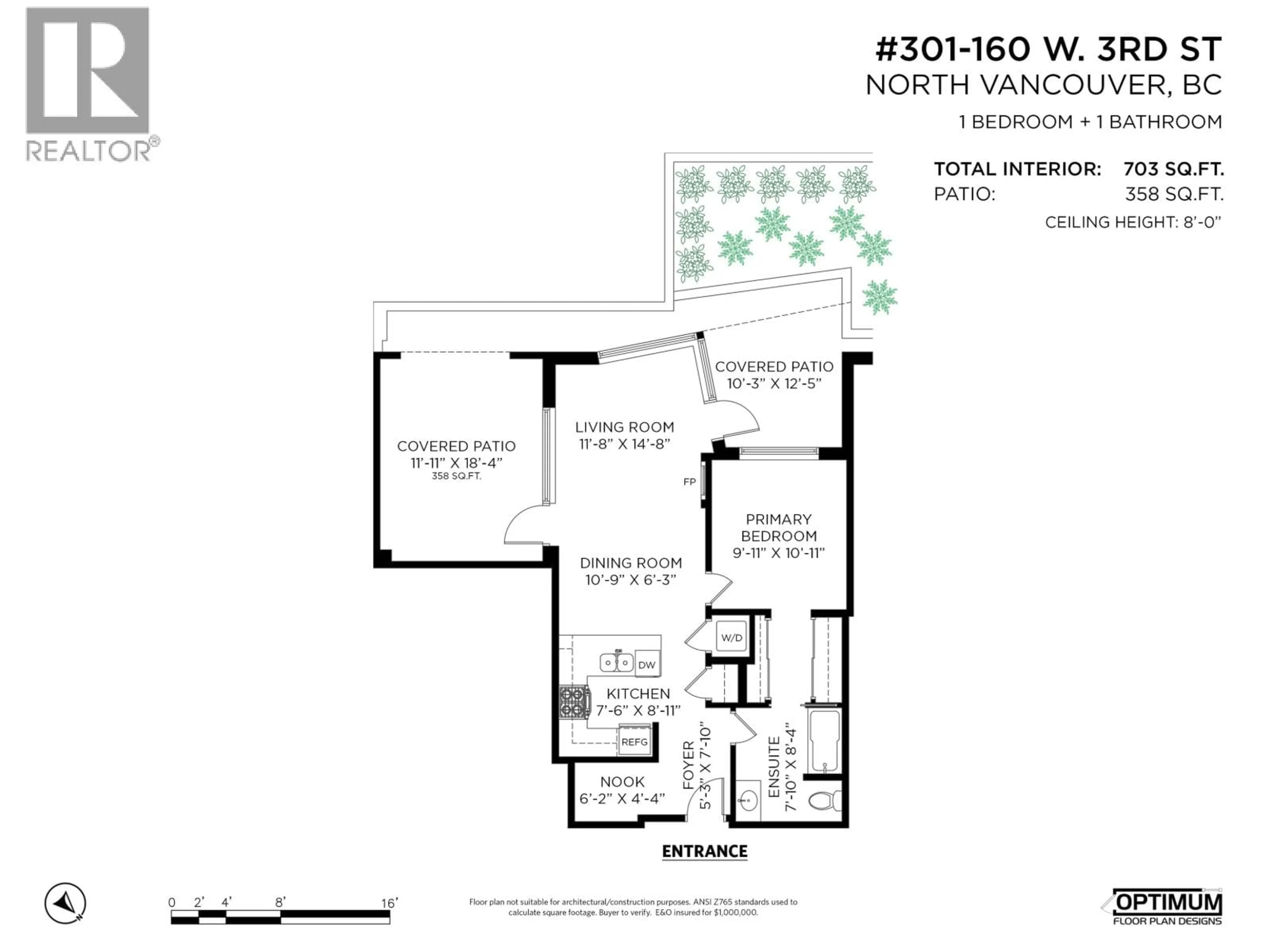 Floor plan for 301 - 160 3RD STREET, North Vancouver British Columbia V7M0A9