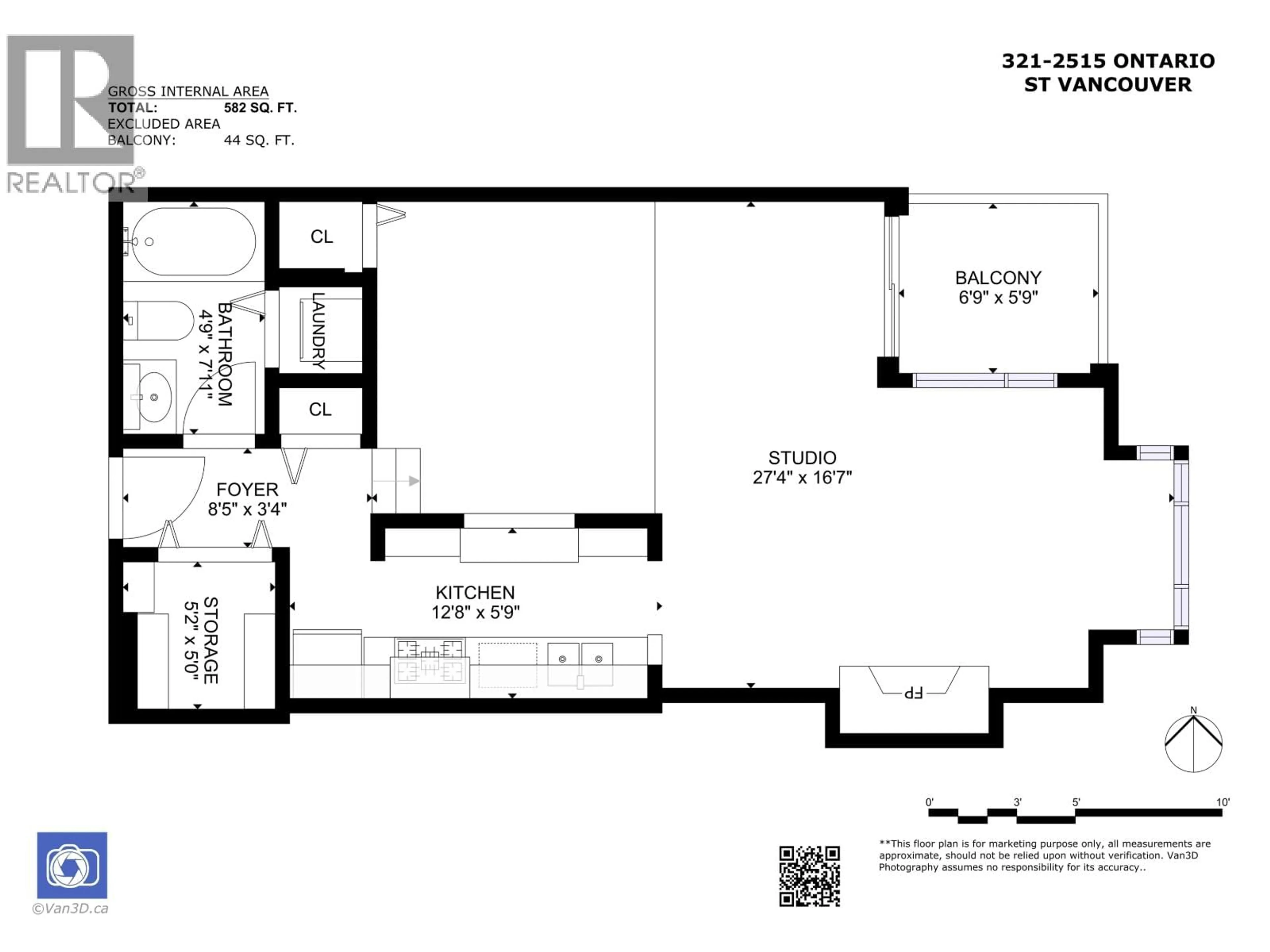 Floor plan for 321 - 2515 ONTARIO STREET, Vancouver British Columbia V5T4V4
