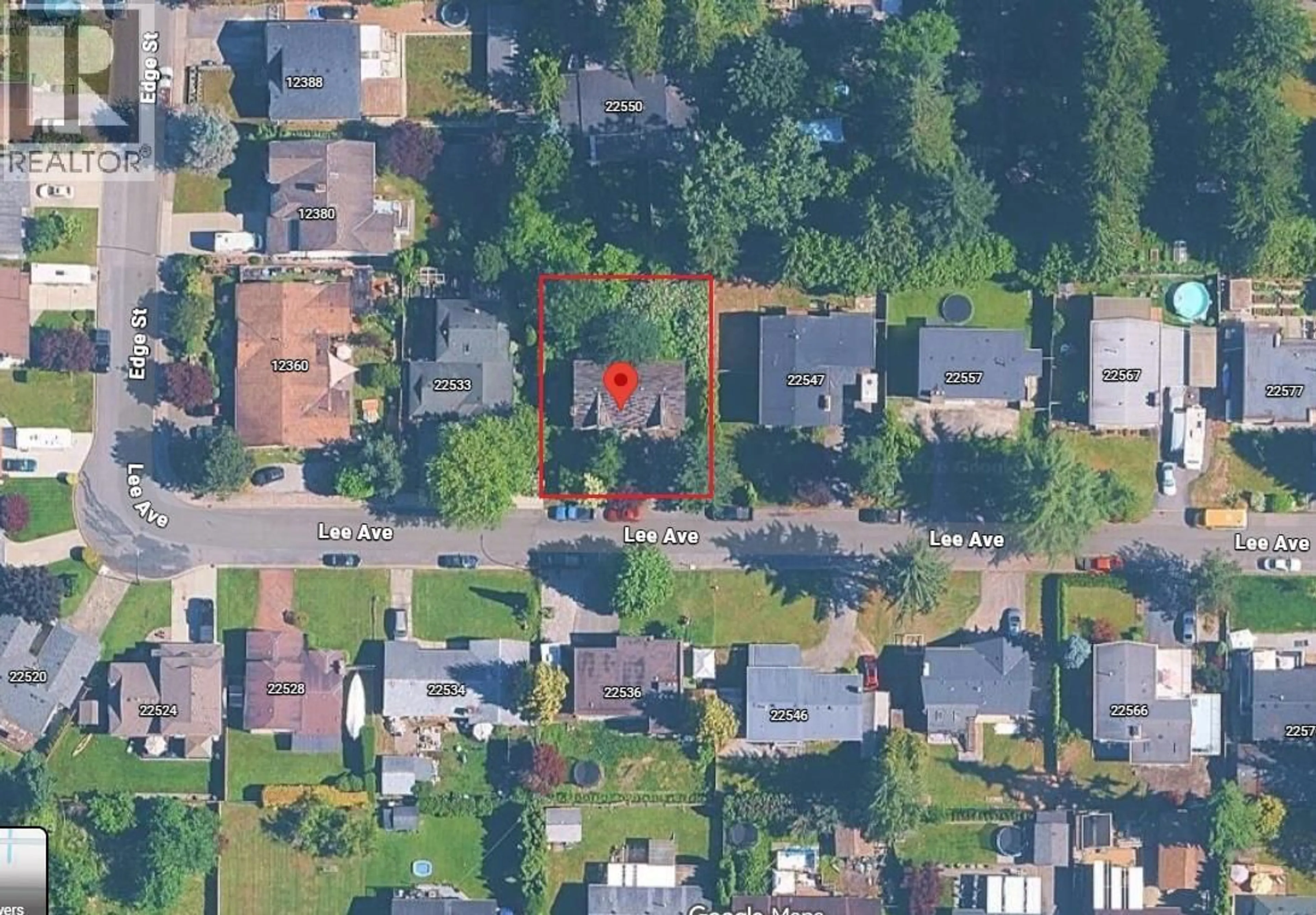 A pic from outside/outdoor area/front of a property/back of a property/a pic from drone, street for 22537 LEE AVENUE, Maple Ridge British Columbia V2X4G6
