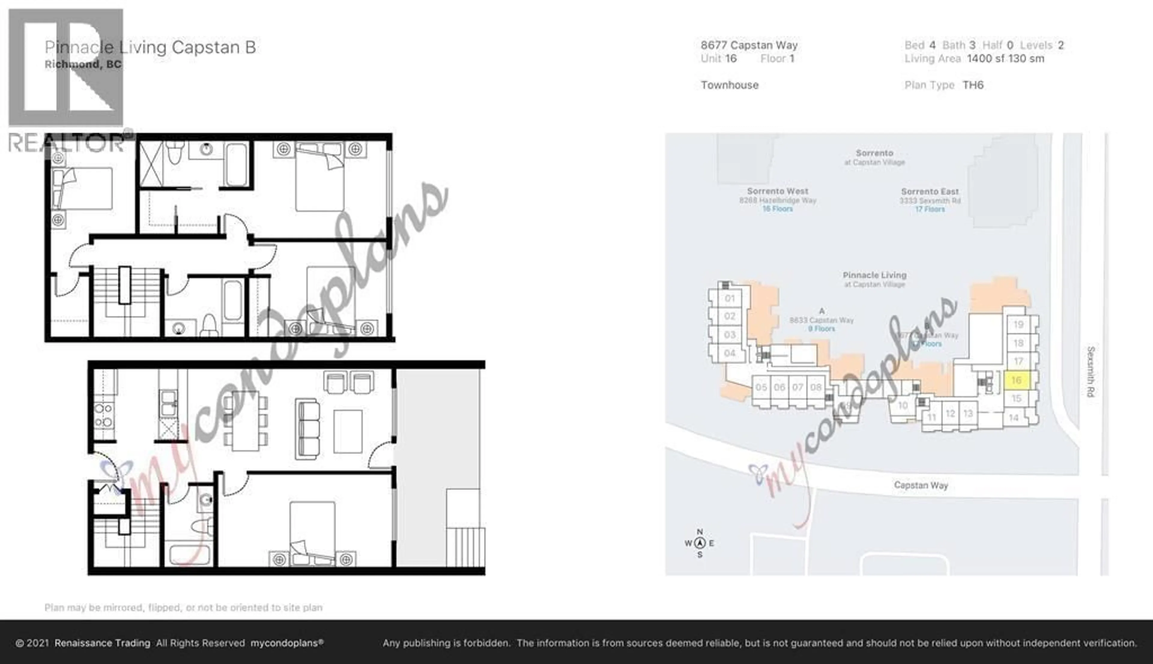 Floor plan for TH16 - 8677 CAPSTAN WAY, Richmond British Columbia V6X0N6