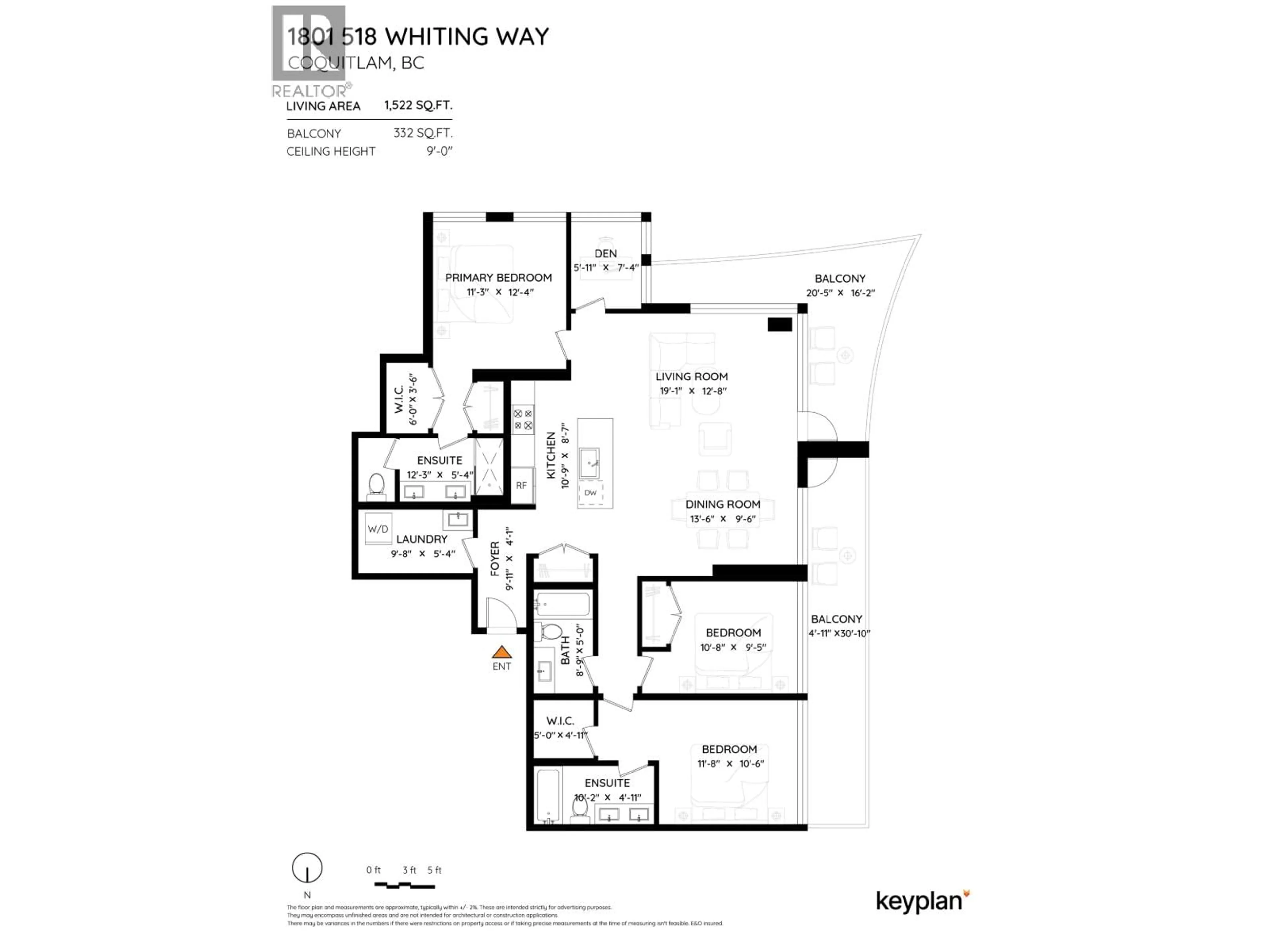 Floor plan for 1801 - 518 WHITING WAY, Coquitlam British Columbia V3J0H7