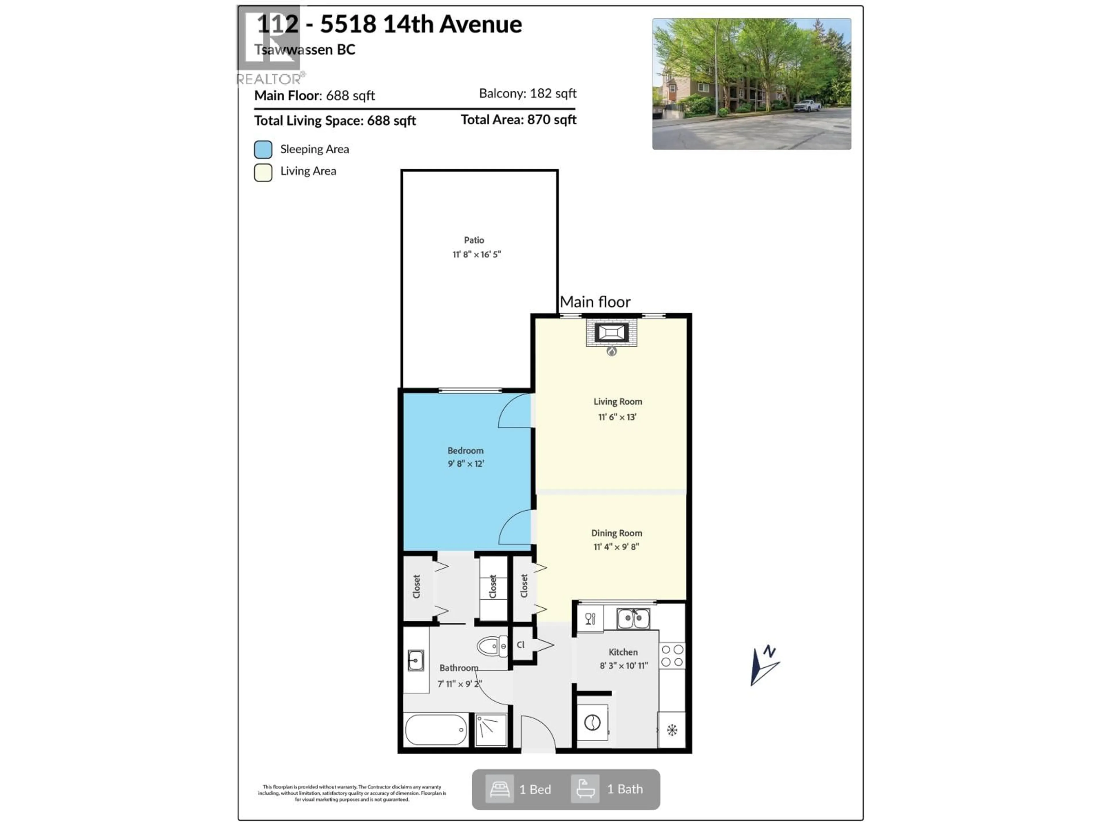 Floor plan for 112 - 5518 14 AVENUE, Delta British Columbia V4M4E9