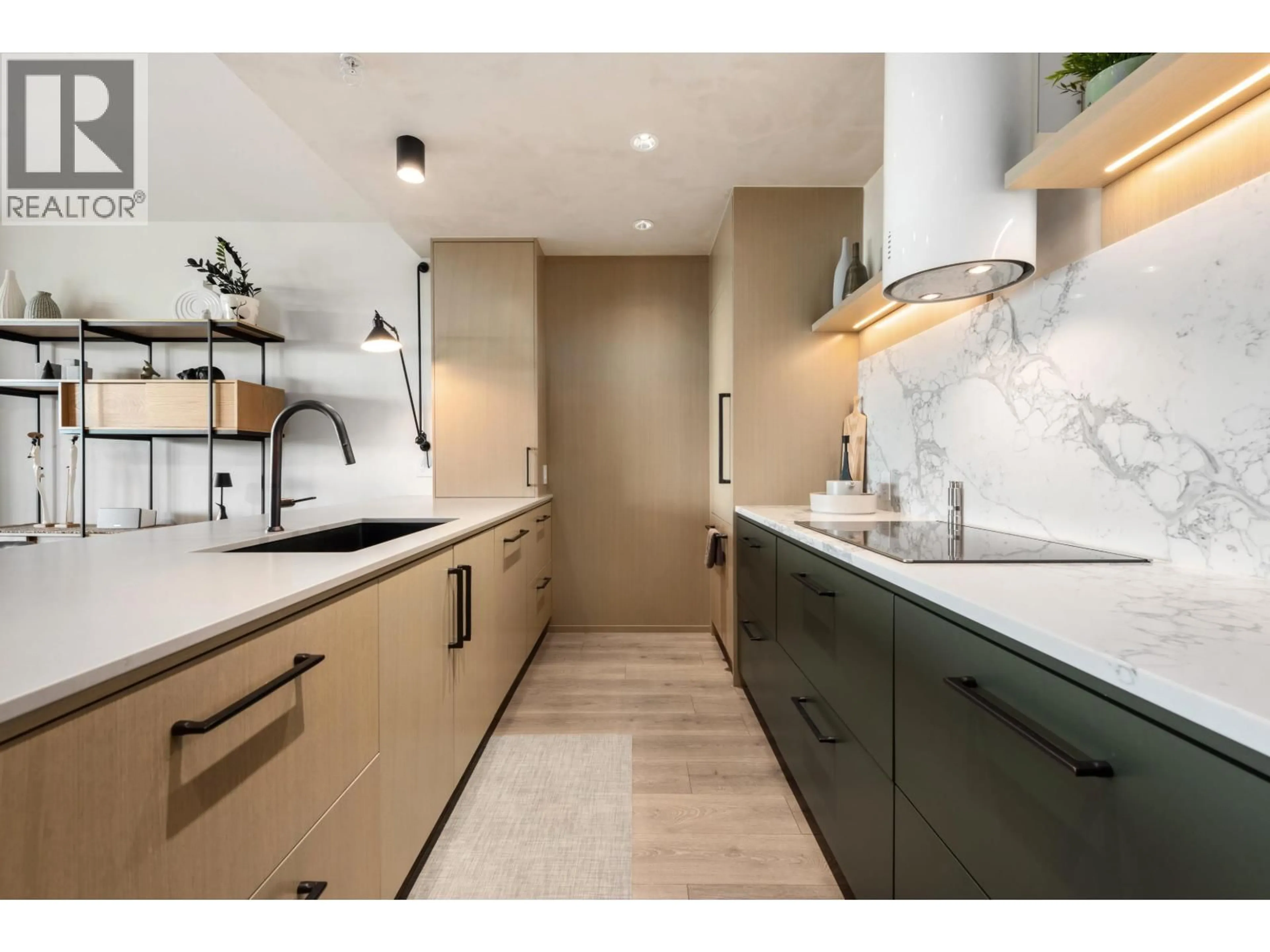 Contemporary kitchen, ceramic/tile floor for 805 - 1616 COLUMBIA STREET, Vancouver British Columbia V5Y0B7