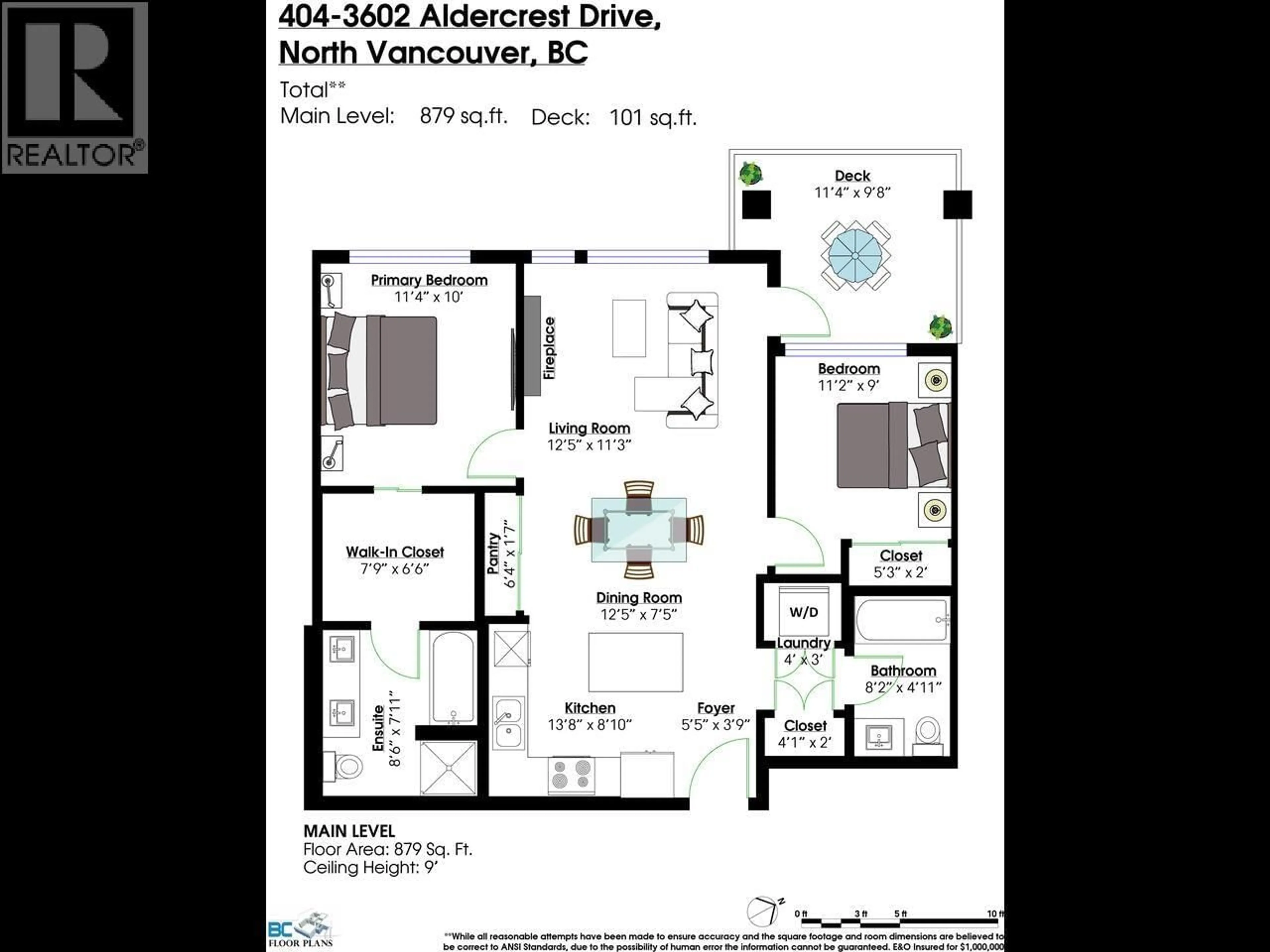 Floor plan for 404 - 3602 ALDERCREST DRIVE, North Vancouver British Columbia V7G2S6
