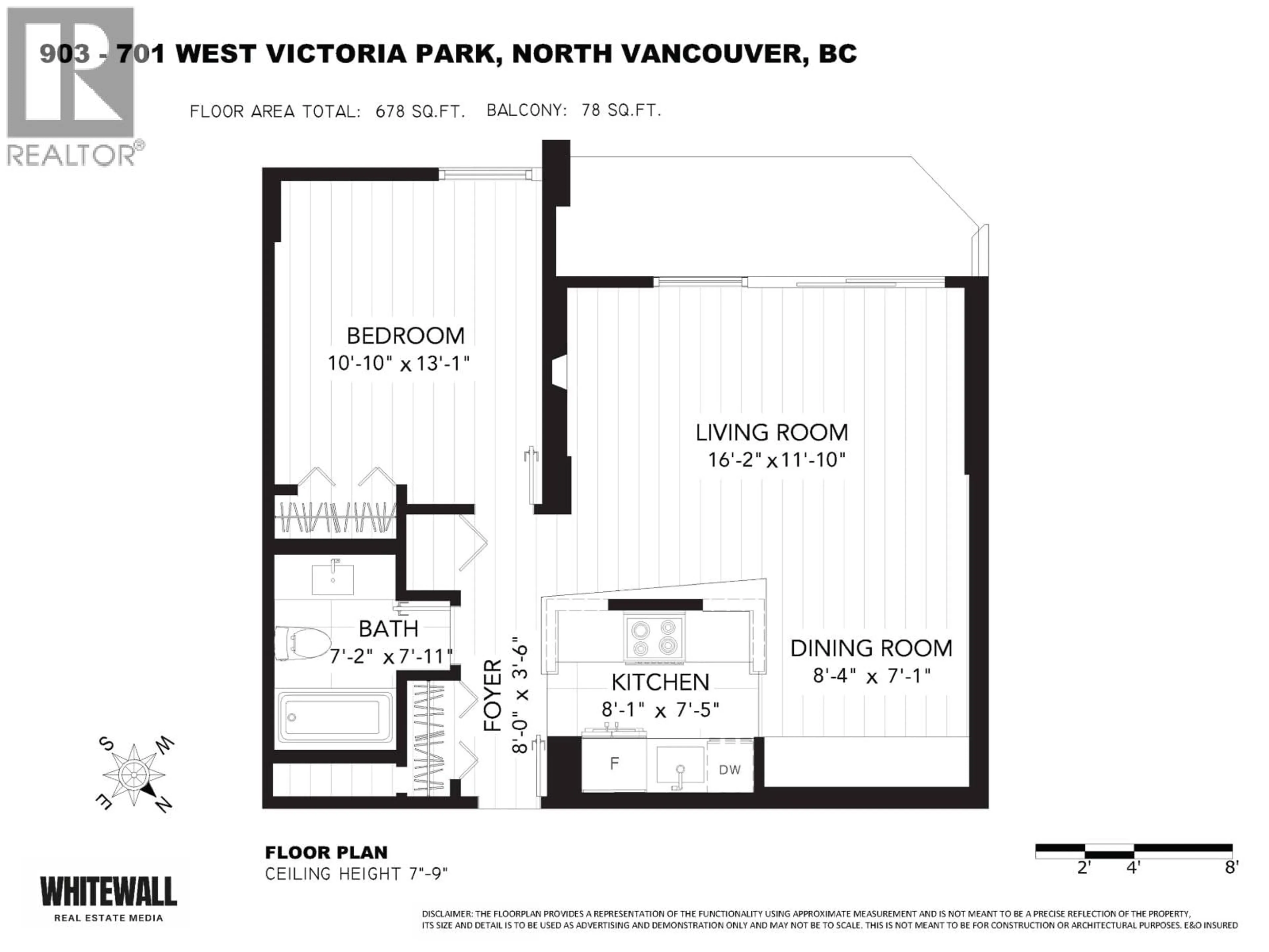 Floor plan for 903 - 701 VICTORIA PARK, North Vancouver British Columbia V7M2L2