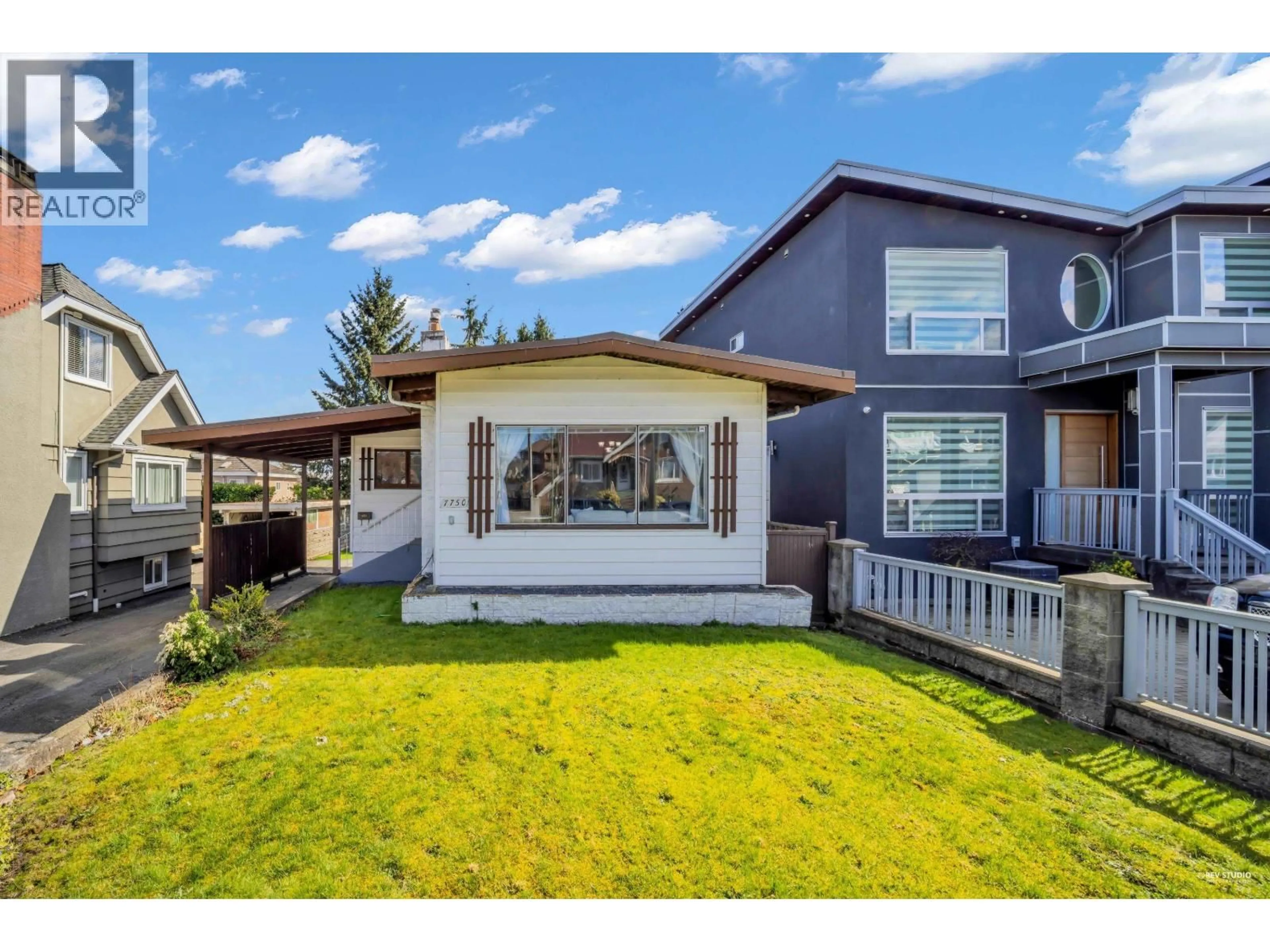 Home with vinyl exterior material, street for 7750 15TH AVENUE, Burnaby British Columbia V3N1W5