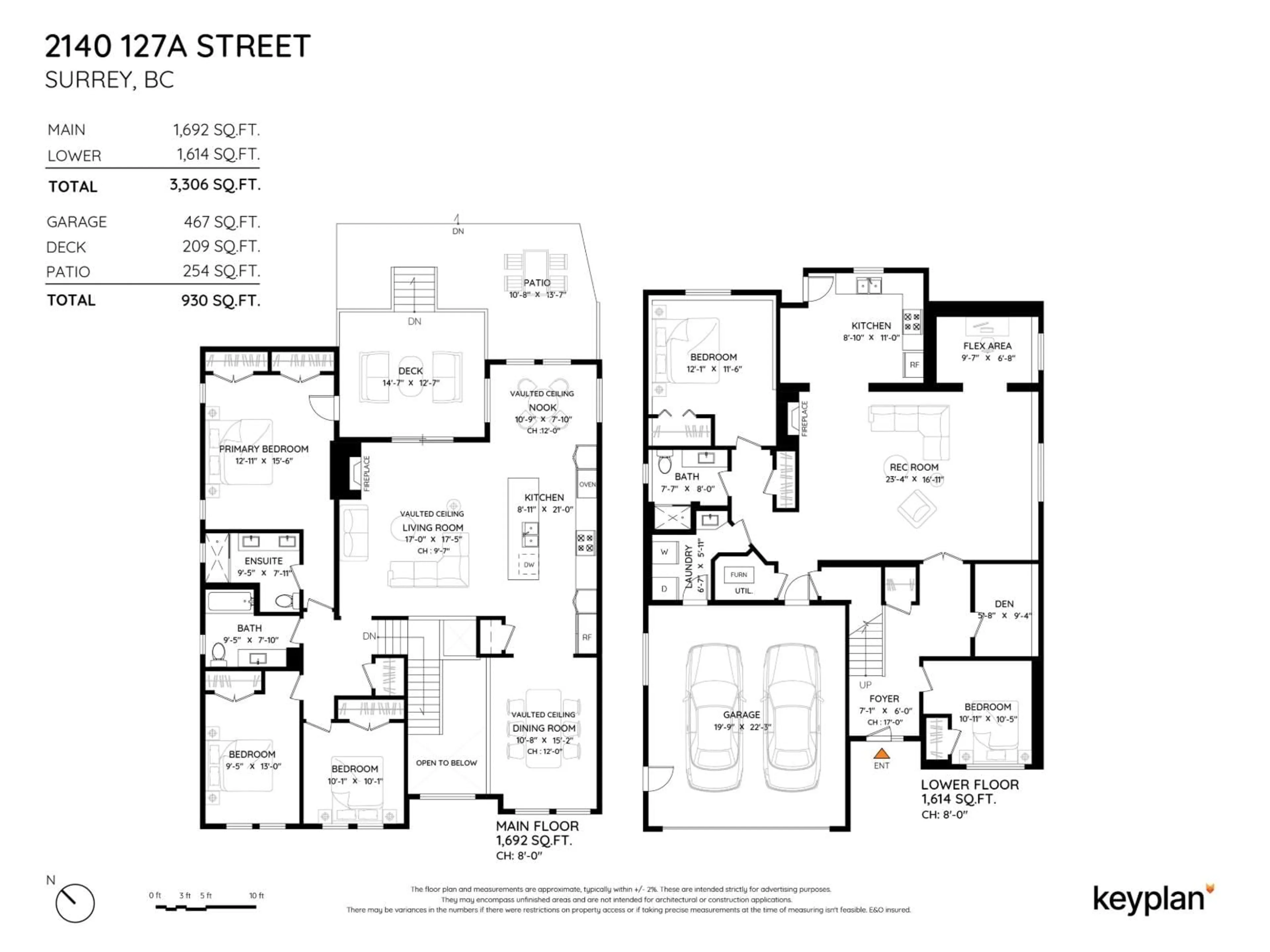 Floor plan for 2140 127A STREET, Surrey British Columbia V4A3S9