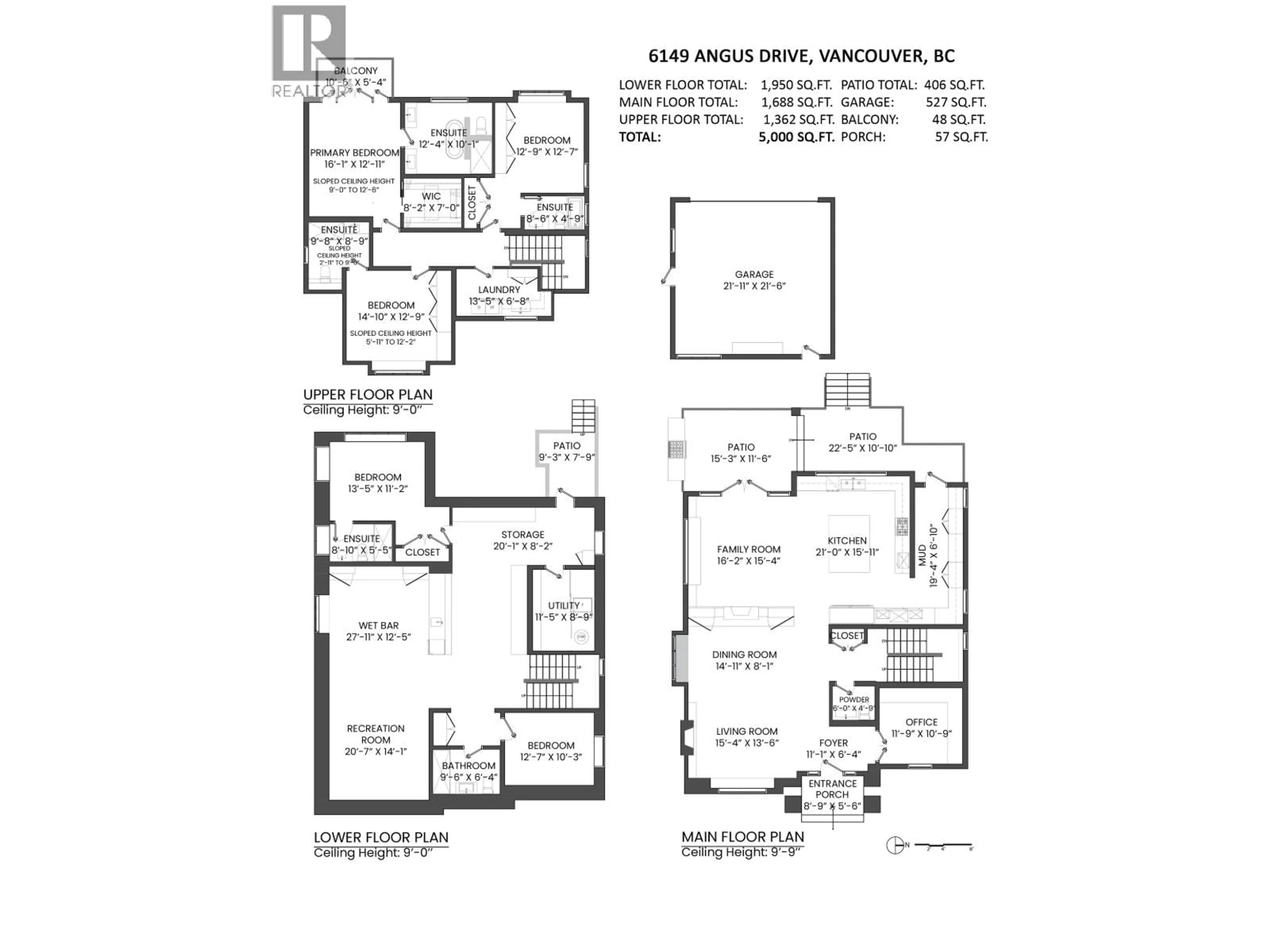 Floor plan for 6149 ANGUS DRIVE, Vancouver British Columbia V6M3P2
