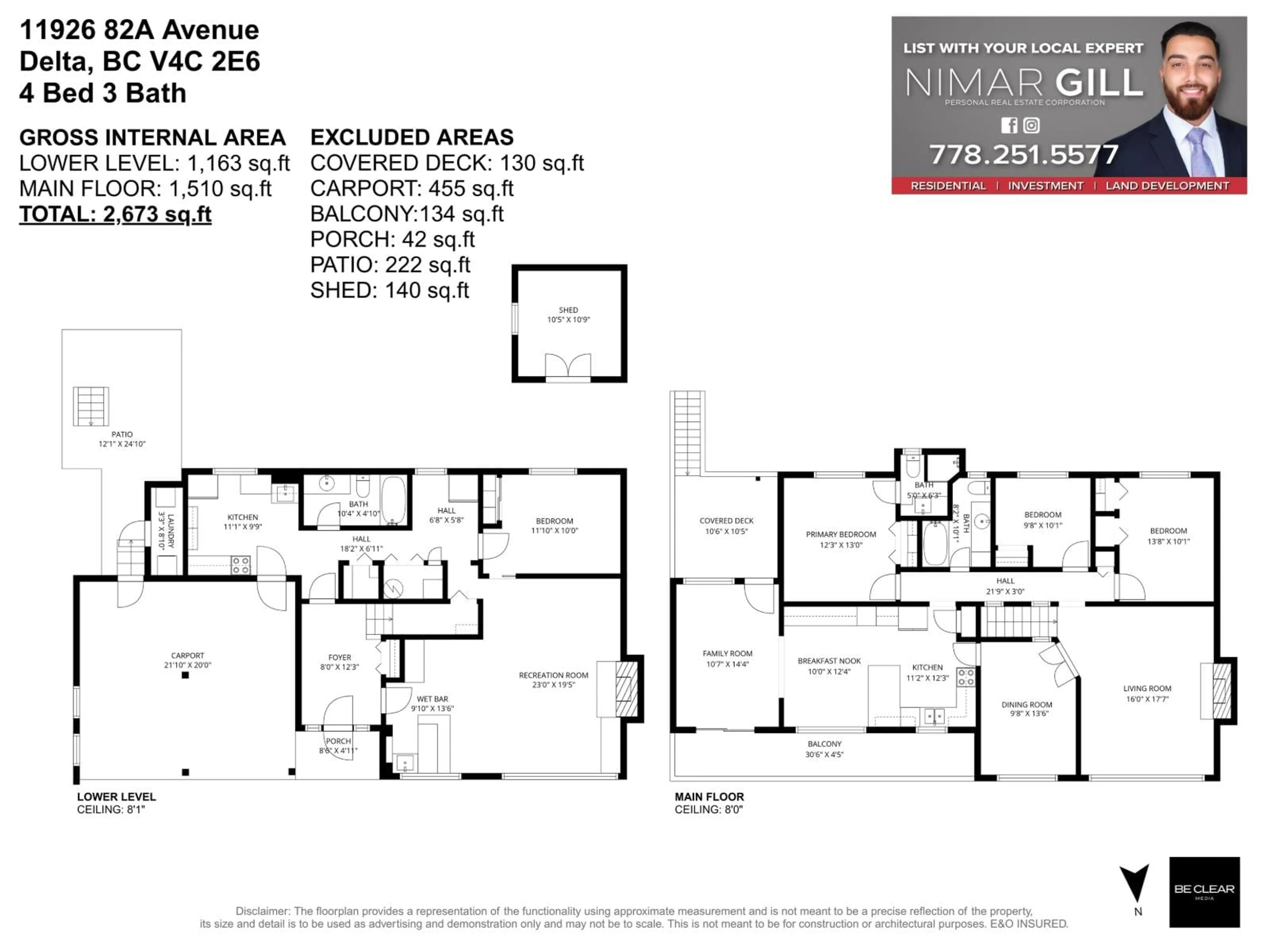 Floor plan for 11926 82A AVENUE, Delta British Columbia V4C2E6