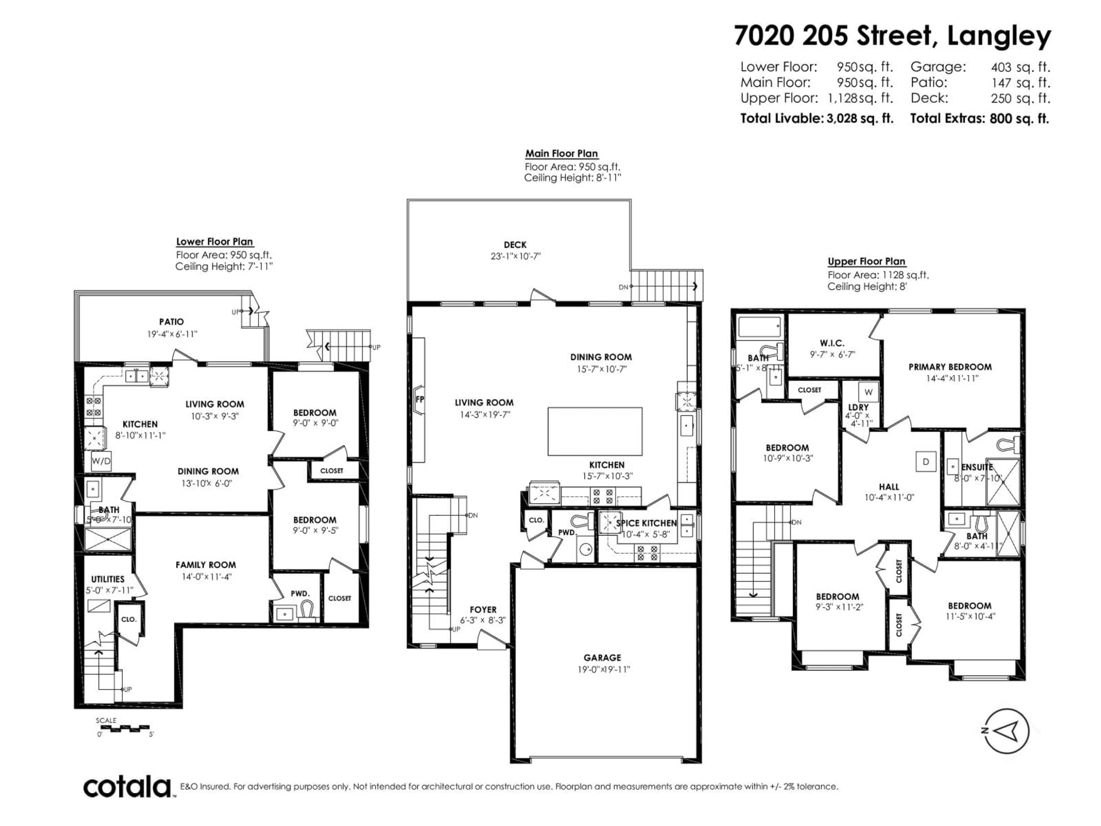 Floor plan for 7020 205 STREET, Langley British Columbia V2Y1S9