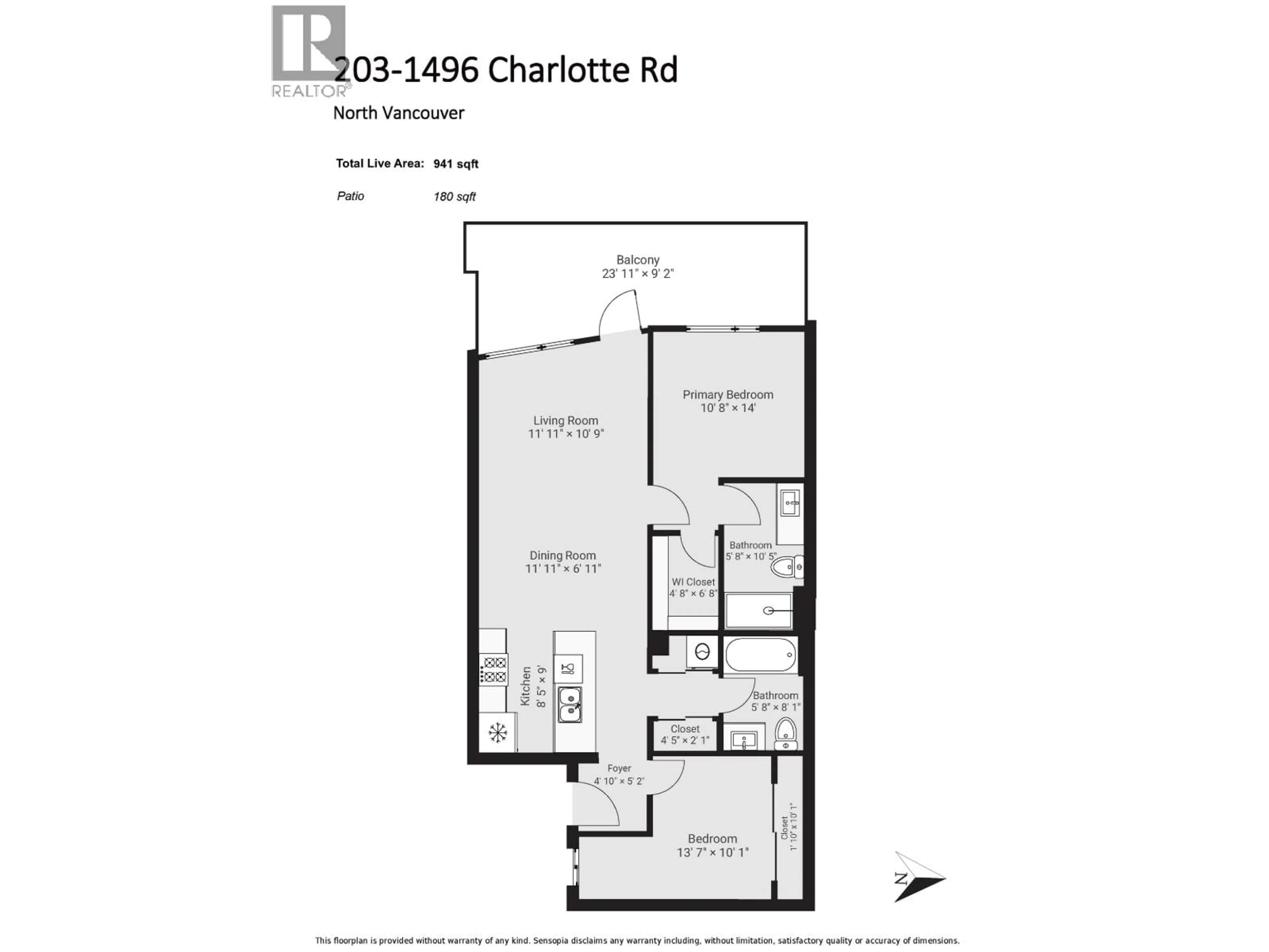 Floor plan for 203 - 1496 CHARLOTTE ROAD, North Vancouver British Columbia V7J0C9