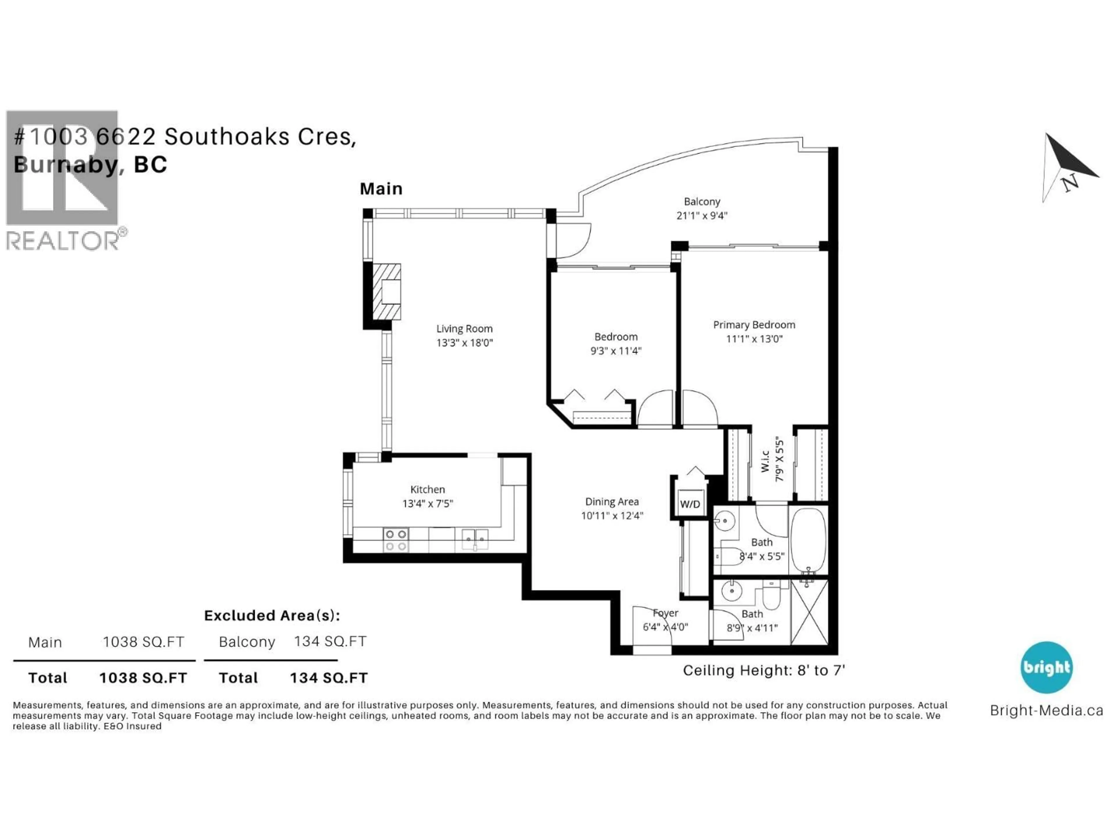 Floor plan for 1003 - 6622 SOUTHOAKS CRESCENT, Burnaby British Columbia V5E4K2