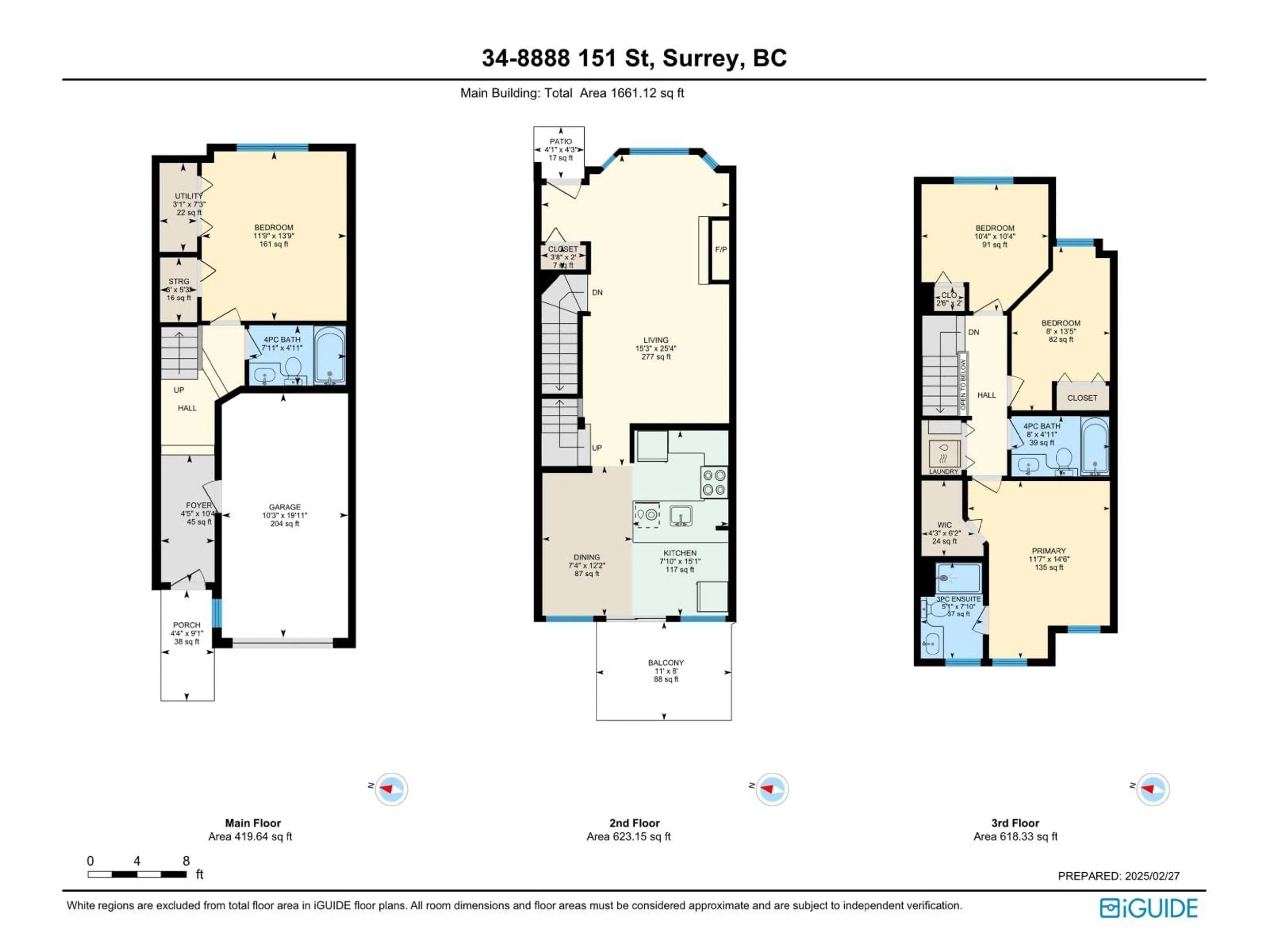 Floor plan for 34 - 8888 151 STREET, Surrey British Columbia V3R0Z9