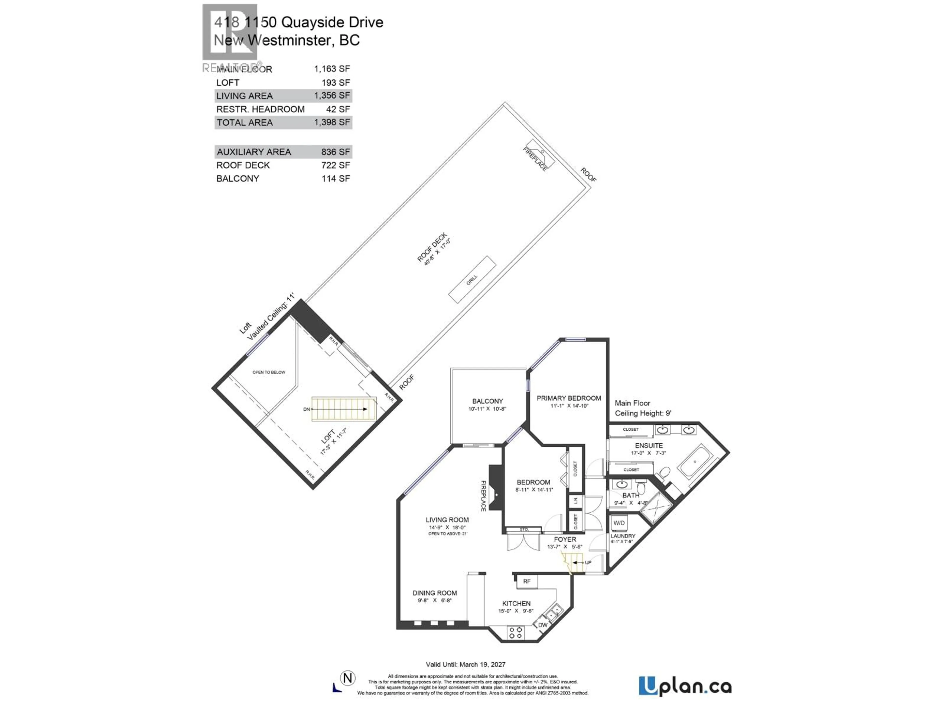 Floor plan for 418 - 1150 QUAYSIDE DRIVE, New Westminster British Columbia V3M6E1
