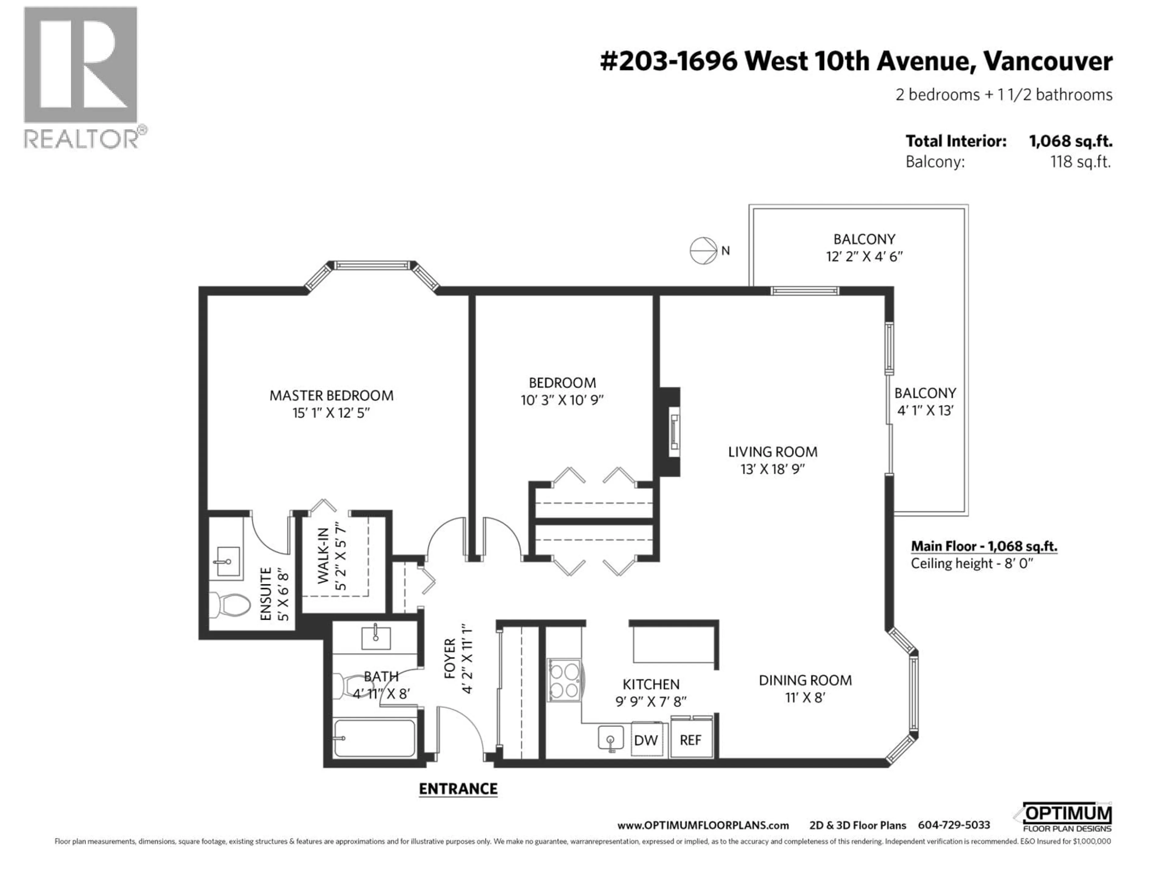 Floor plan for 203 - 1696 10TH AVENUE, Vancouver British Columbia V6J2A1