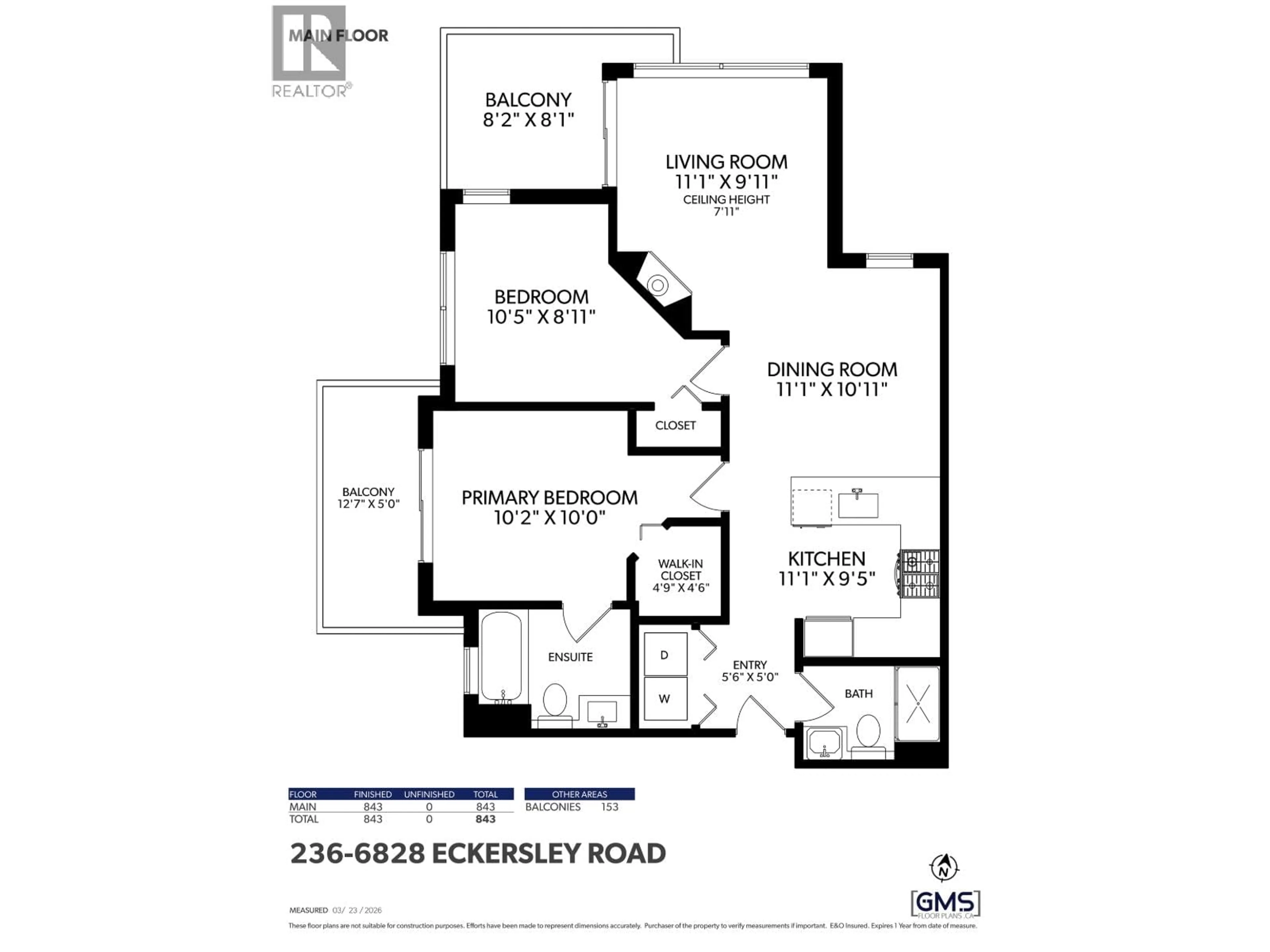 Floor plan for 236 - 6828 ECKERSLEY ROAD, Richmond British Columbia V6Y0E8