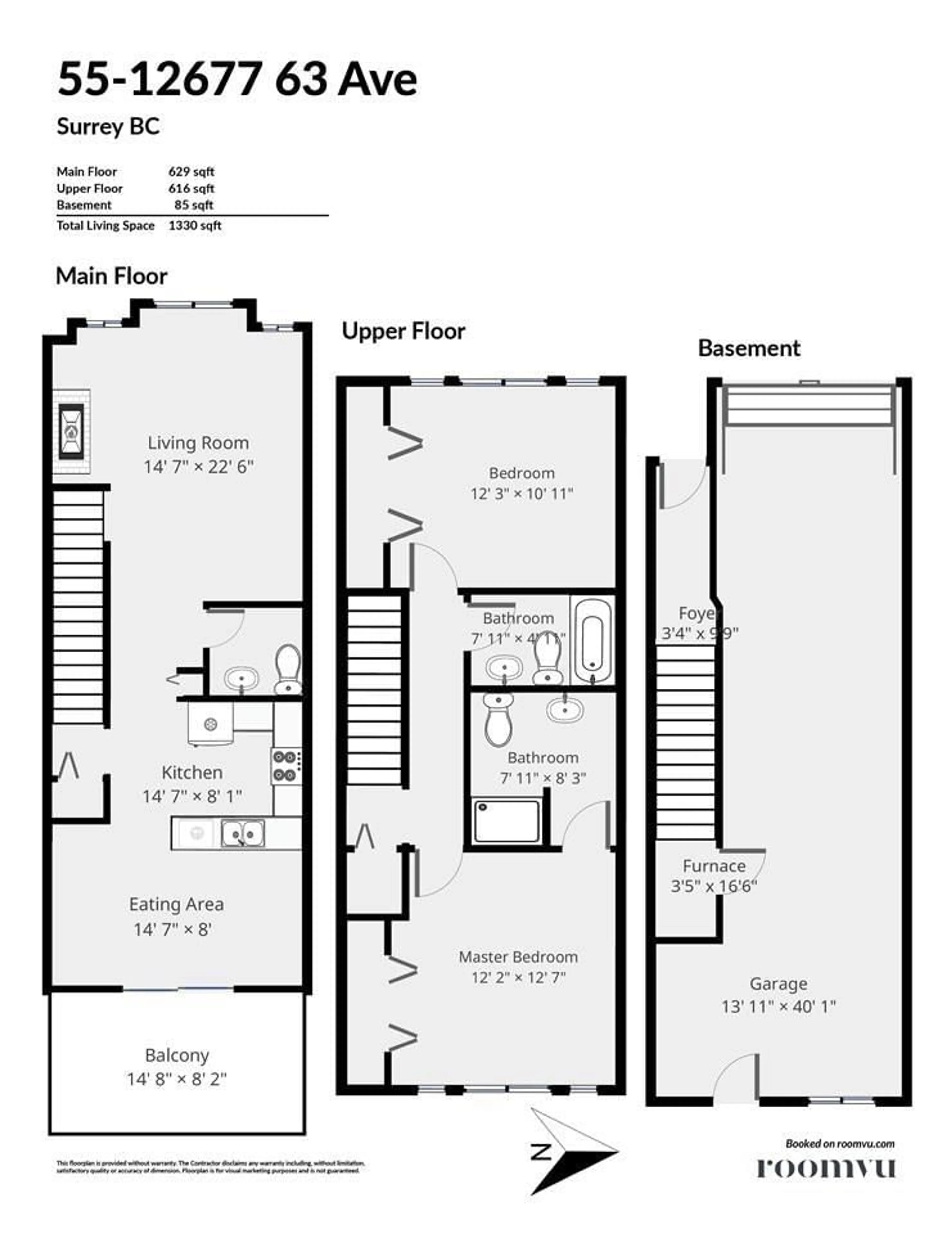 Floor plan for 55 - 12677 63 AVENUE, Surrey British Columbia V3X3T3