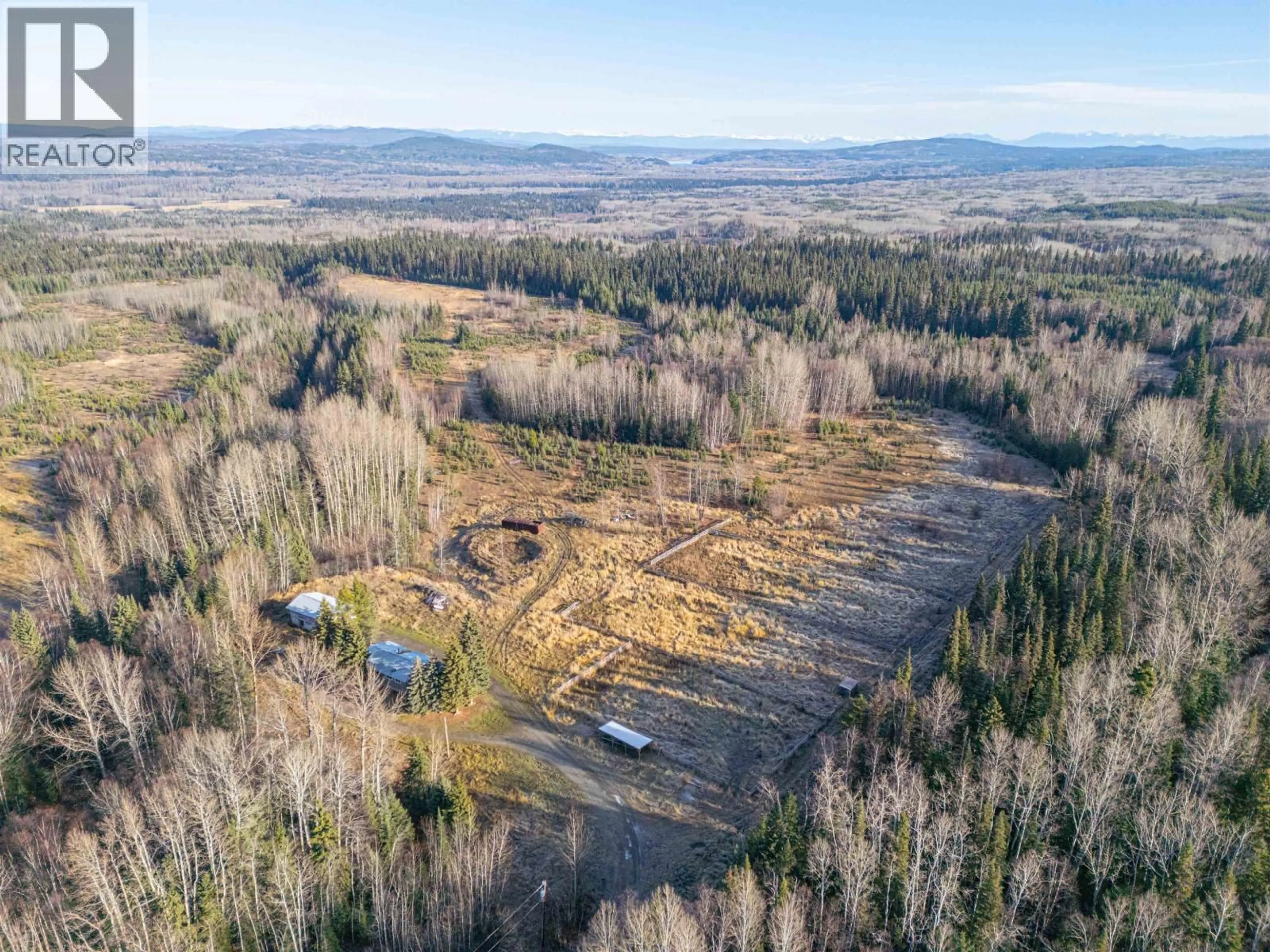 A pic from outside/outdoor area/front of a property/back of a property/a pic from drone, forest/trees view for 16190 O'BRIEN ROAD, Prince George British Columbia V2K5C9