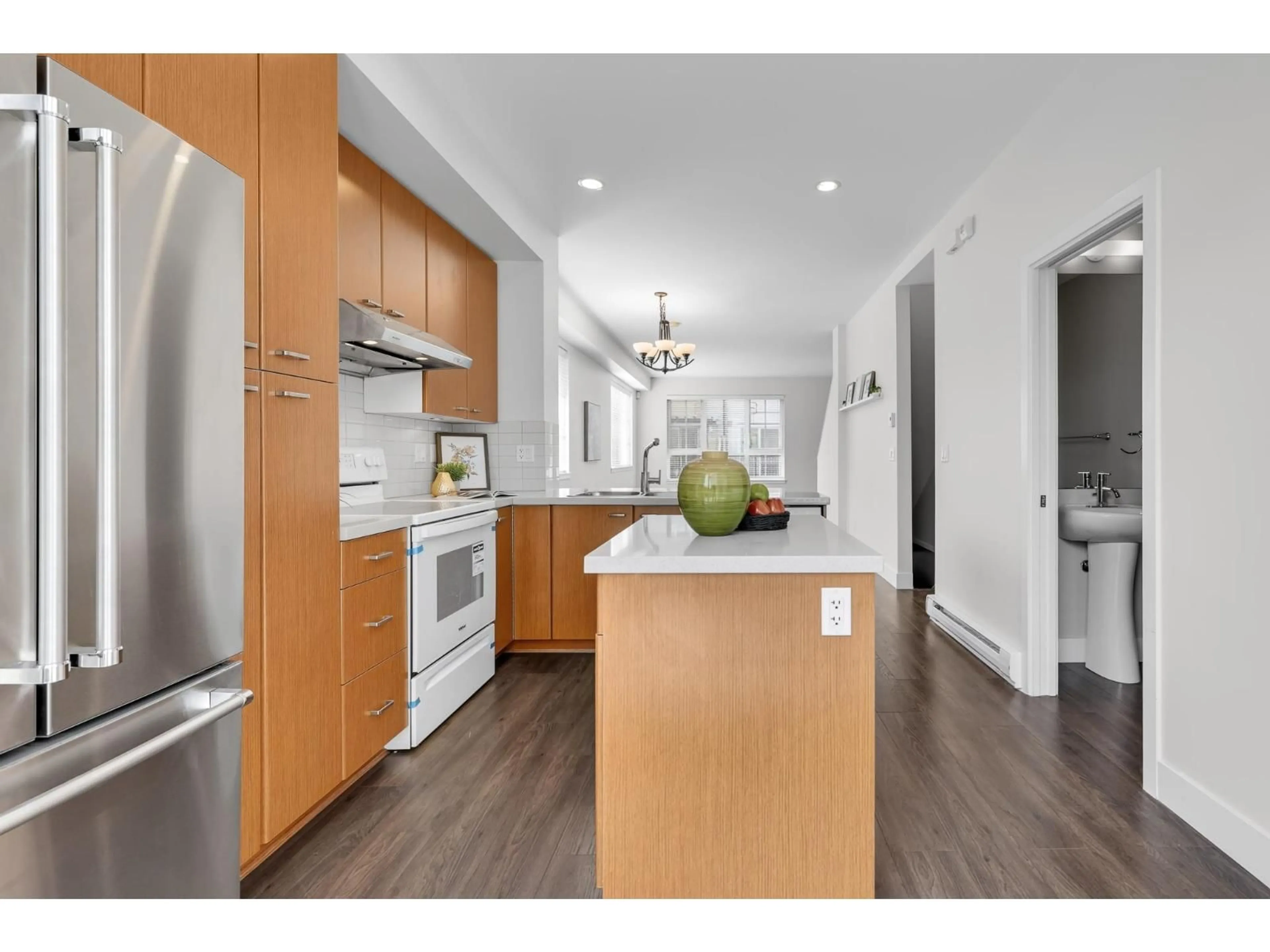 Open concept kitchen, wood/laminate floor for 162 - 2450 161A STREET, Surrey British Columbia V3S8K4