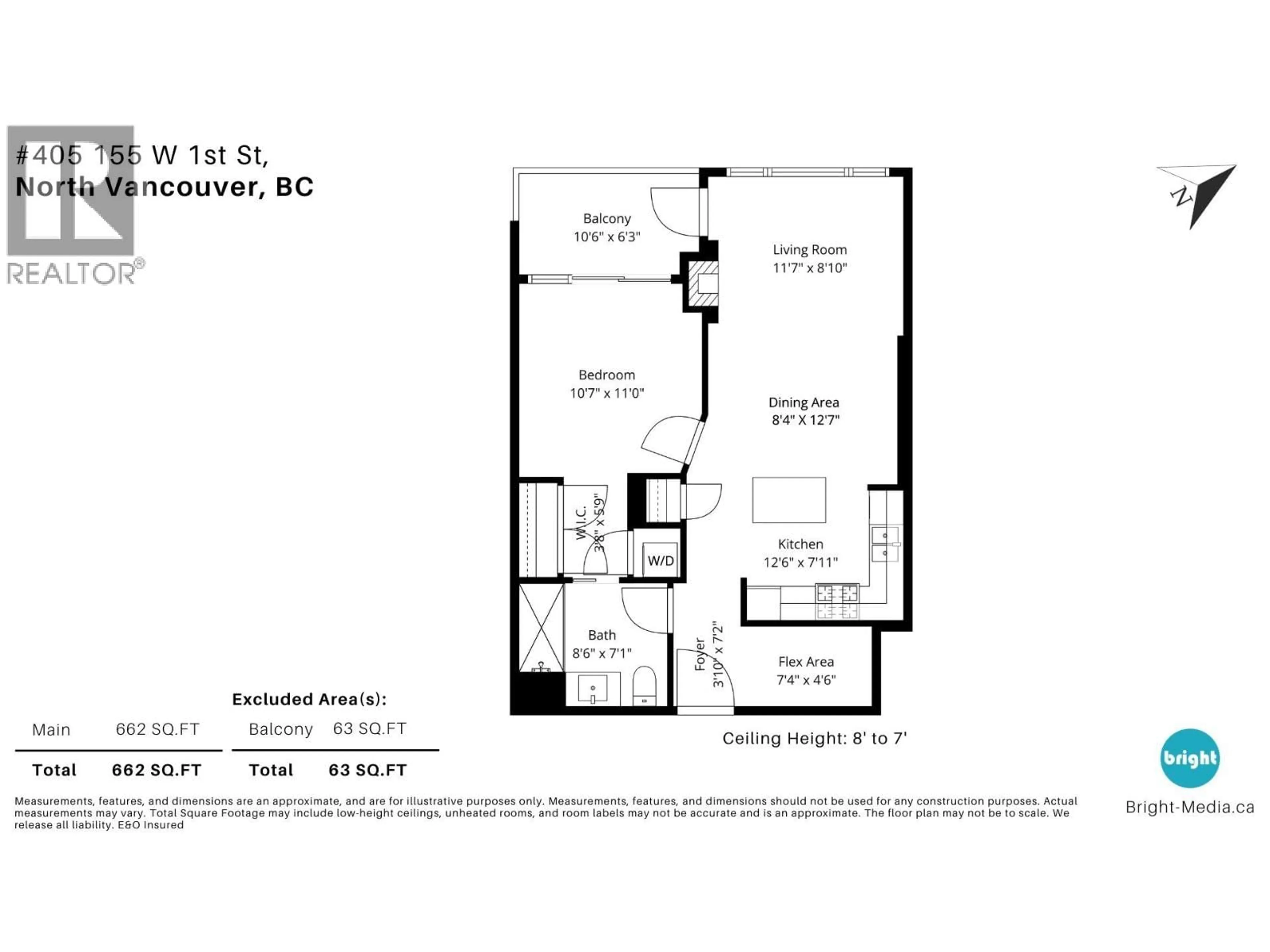 Floor plan for 405 - 155 1ST STREET, North Vancouver British Columbia V7M3N8