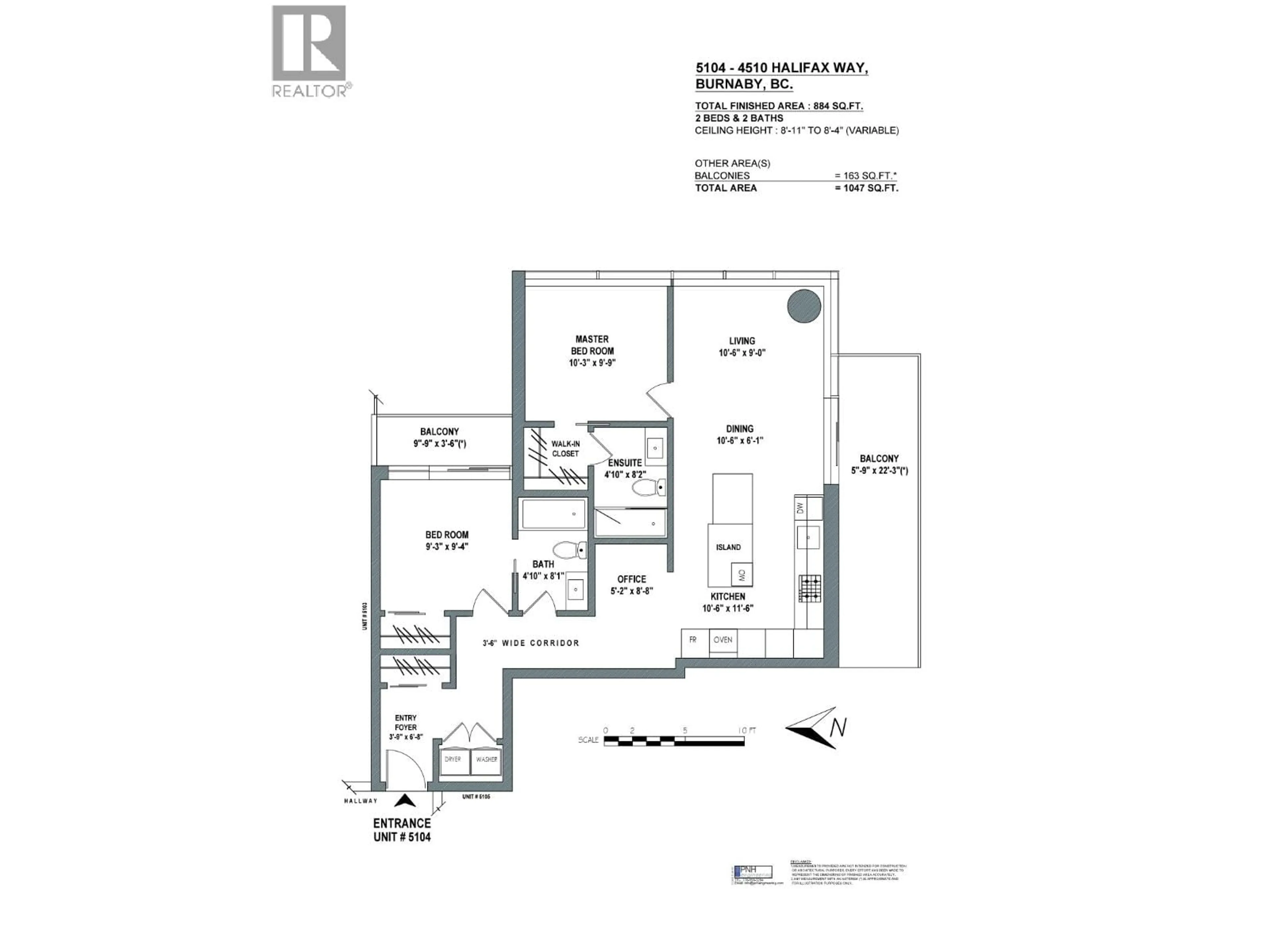 Floor plan for 5104 - 4510 HALIFAX WAY, Burnaby British Columbia V5C0K4