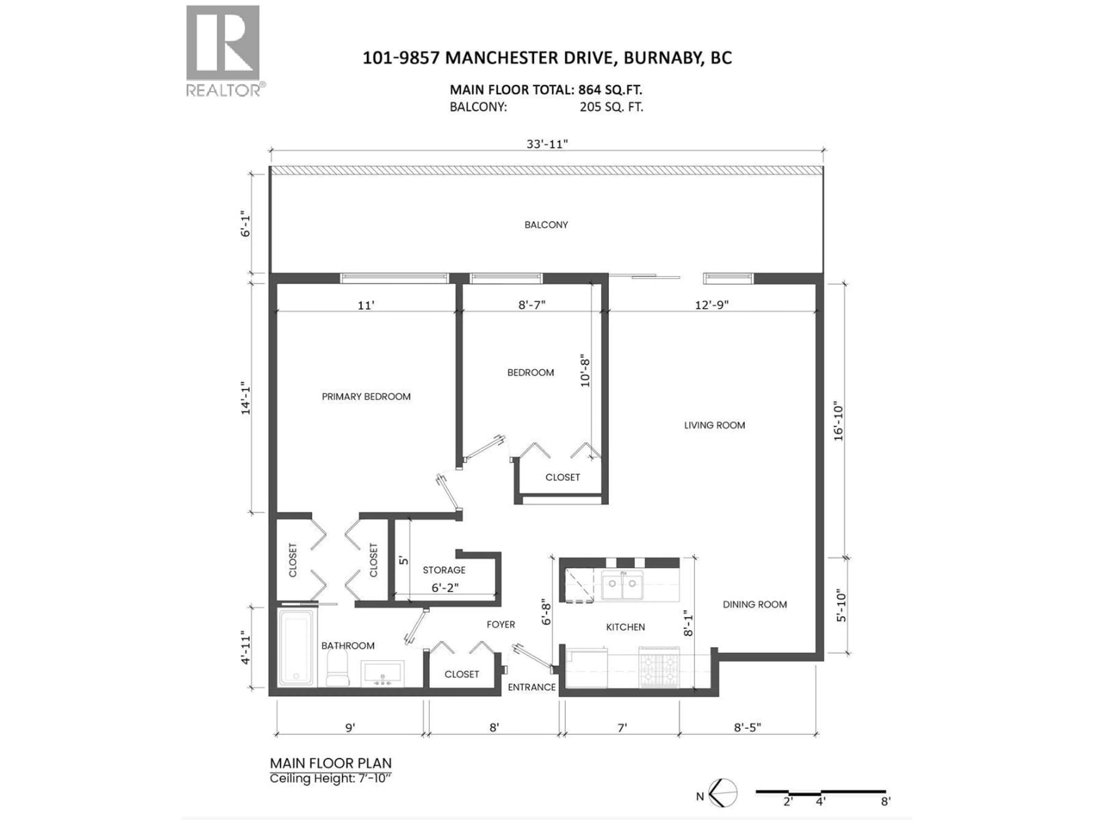 Floor plan for 101 - 9857 MANCHESTER DRIVE, Burnaby British Columbia V3N4P5